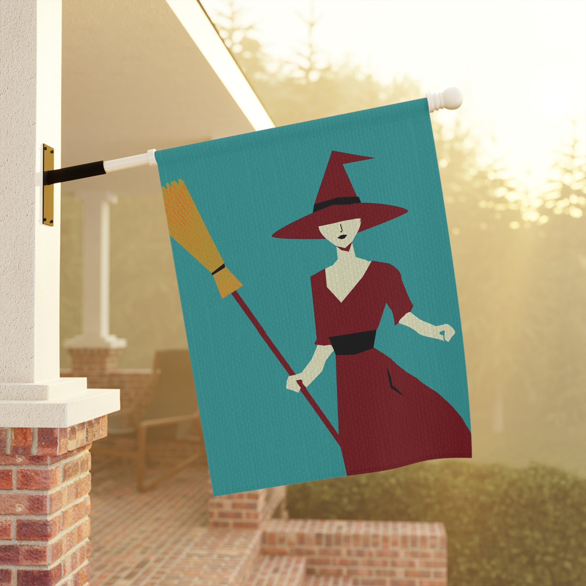 Halloween Seasonal Midwest Mod Witch With Broom Whimsical Yard Decoration, Unique Home & Garden Decor, Outdoor Signs, Fun Garden Art