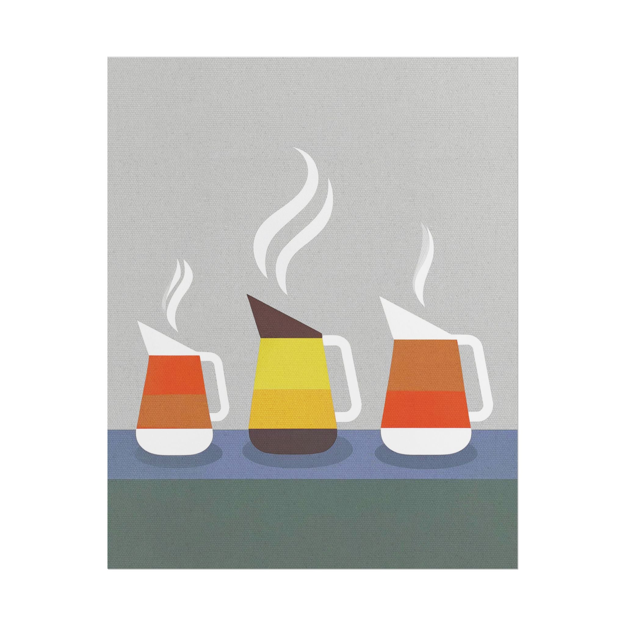 Danish Modern Inspired Coffee Pot Art Print Rolled Poster | Wall Art, Midwest Mod, Danish Modern, Coffee, Coffee Pot