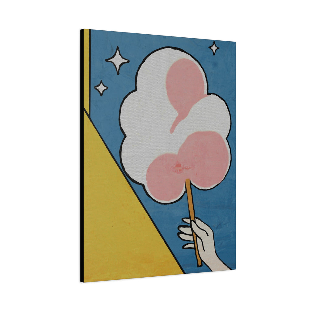 Comfort Food Pop Art Print - Cotton Candy - Matte Canvas, Stretched, 1.25"