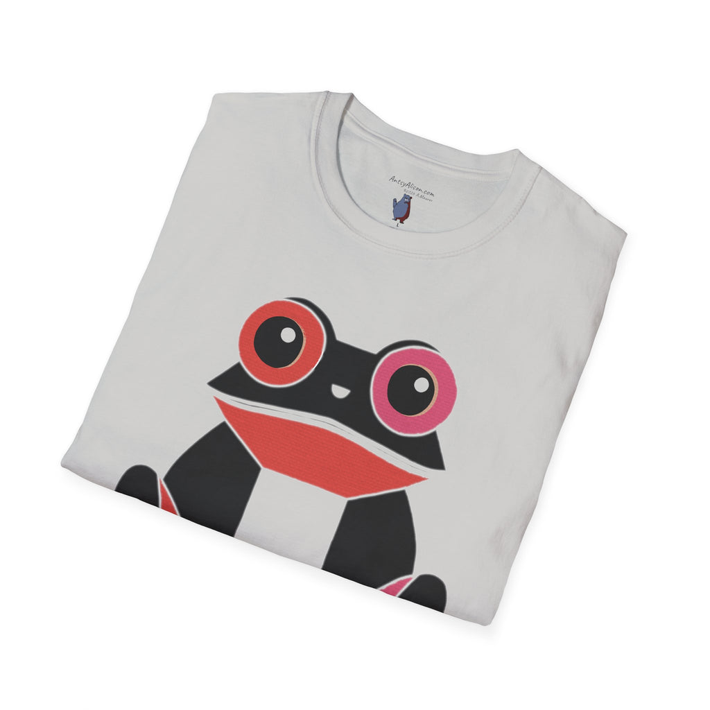Midwest Modern Pop Iconic Blank and Pink Frog - 100% Cotton Graphic Tee - animal lovers, frogs, amphibians, black, pink