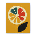 Midwest Modern Icon Pop Art Lemon Flower Print - Matte Canvas, Stretched, 1.25" - wall decor, fun art,  bold, lemons, floral
