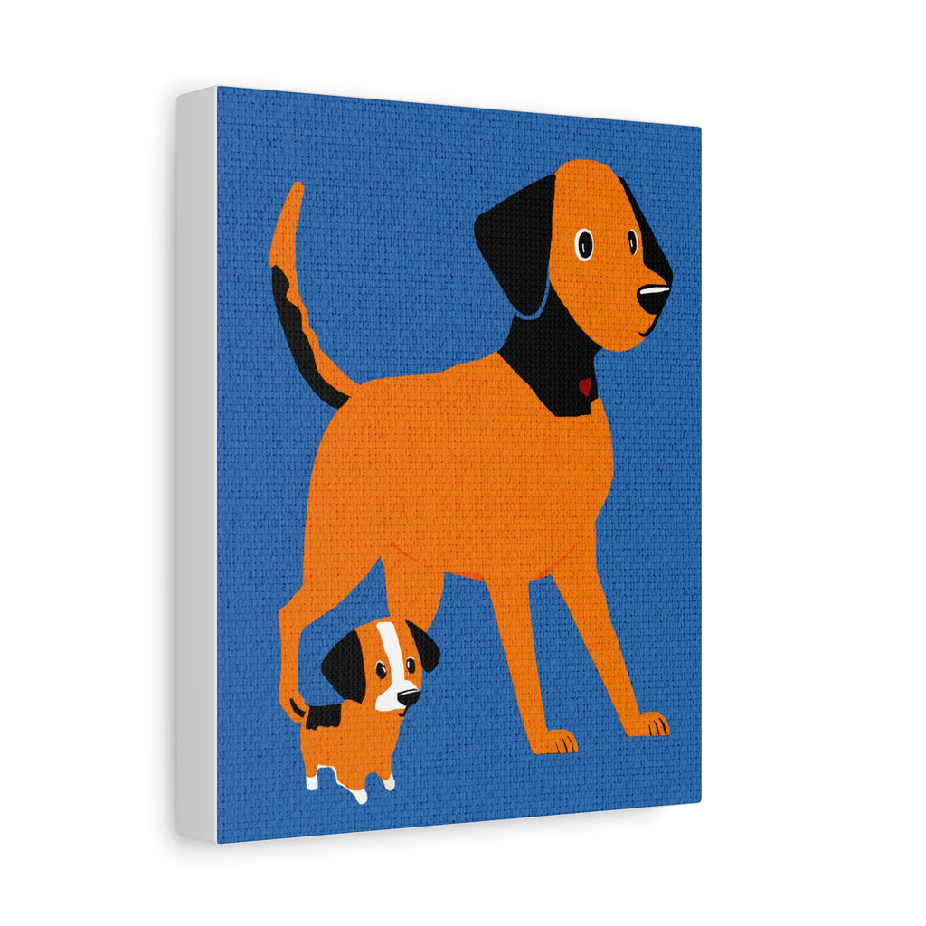 Midwest Modern Puppy and Dog Mama Art Print - Matte Canvas, Stretched, 1.25"