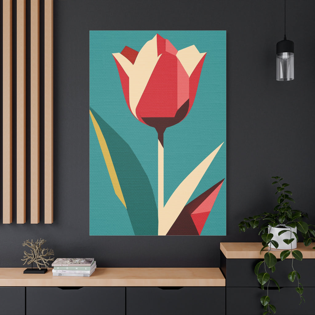 Modern Abstract Tulip Love - Matte Canvas, Stretched, 1.25"