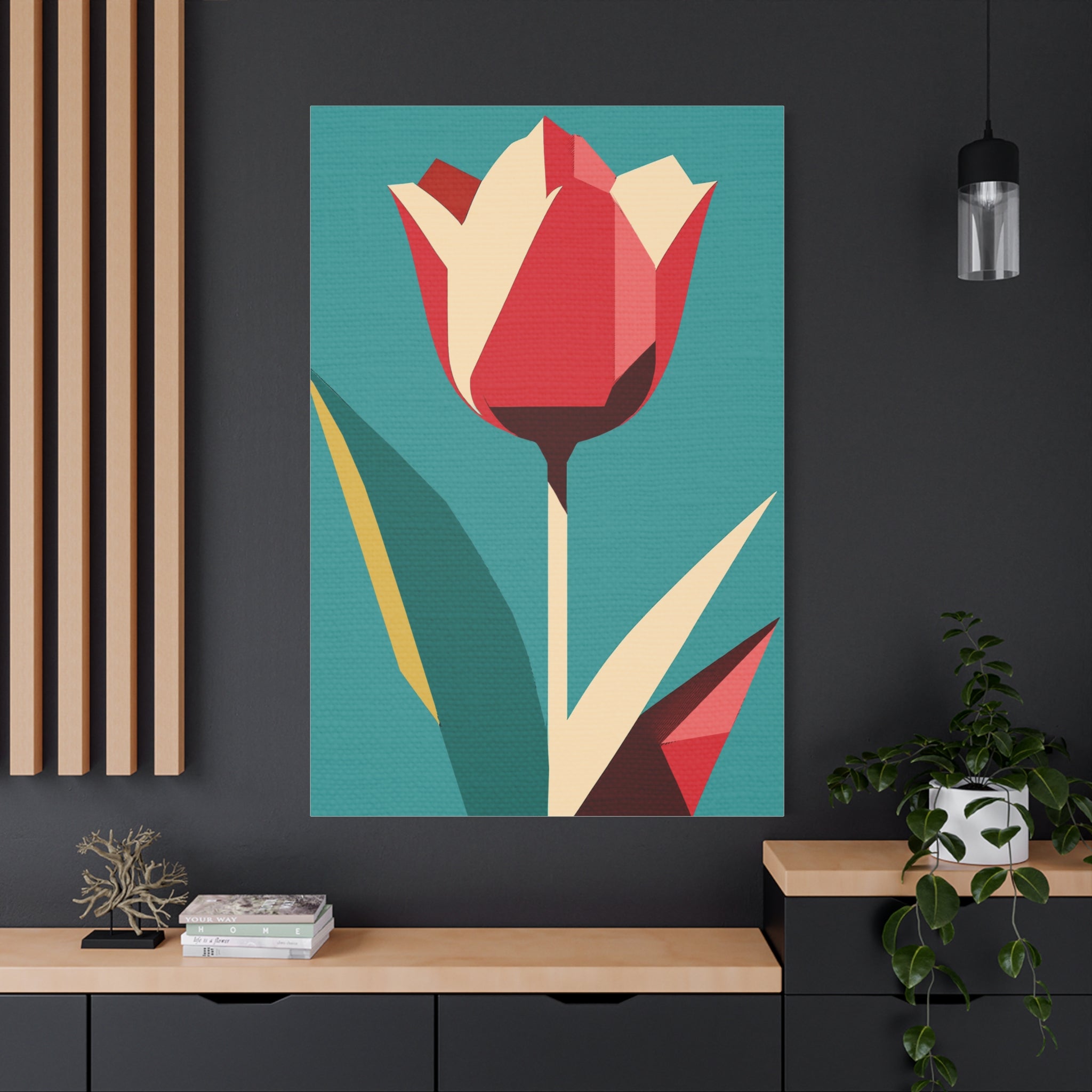 Modern Abstract Tulip Love - Matte Canvas, Stretched, 1.25"