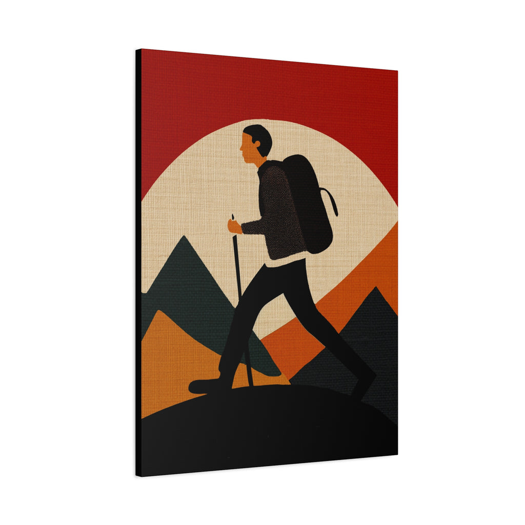 Midwest Modern Outdoor Activity HIKE Hiking Art Print - Matte Canvas, Stretched, 1.25"