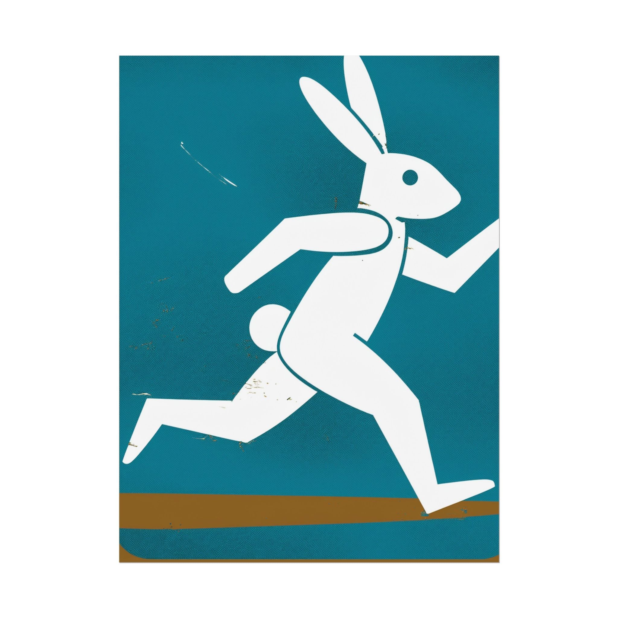 Running Rabbit #4, Rolled Poster -  animal lovers, spring, summer, easter, rabbit, bunny