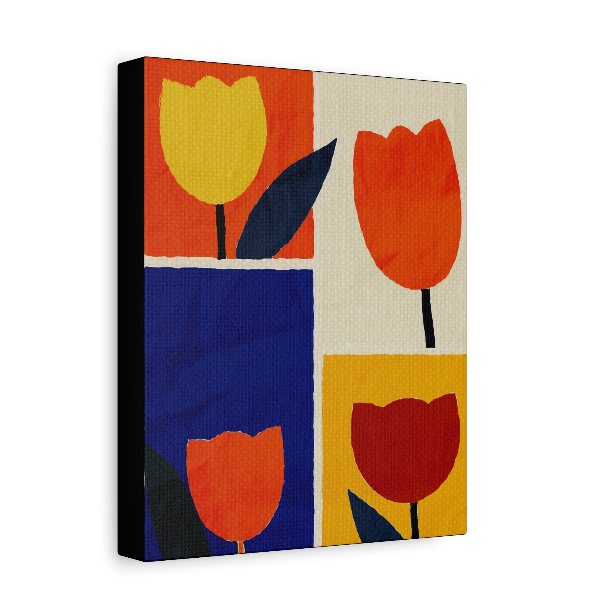 Midwest Modern Bold Tulip Collage Print - Matte Canvas, Stretched, 1.25"