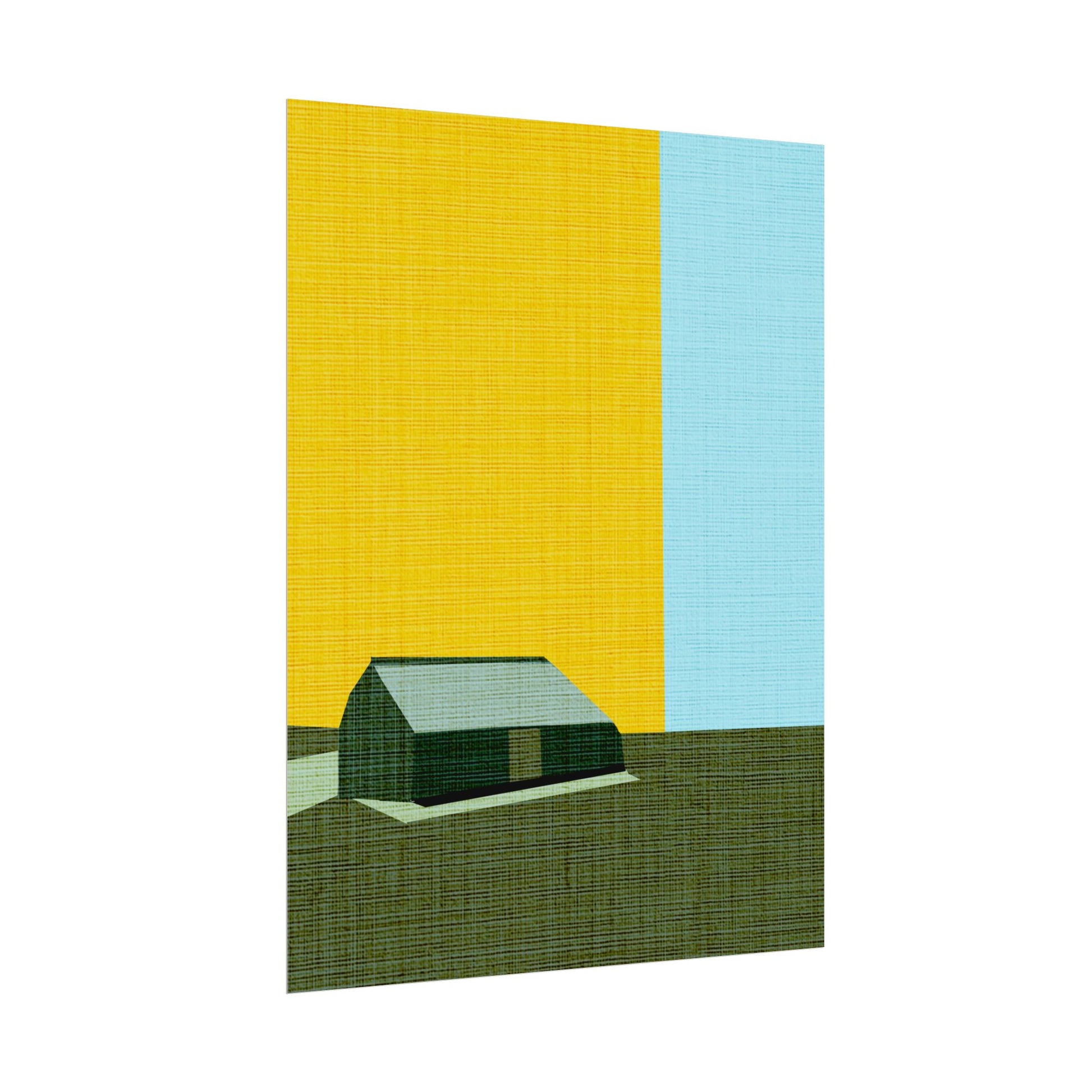 Midwest Modern Prairie Green Barn Landscape Print Rolled Poster | Wall Art, Midwest Mod, Prairie, Architecture