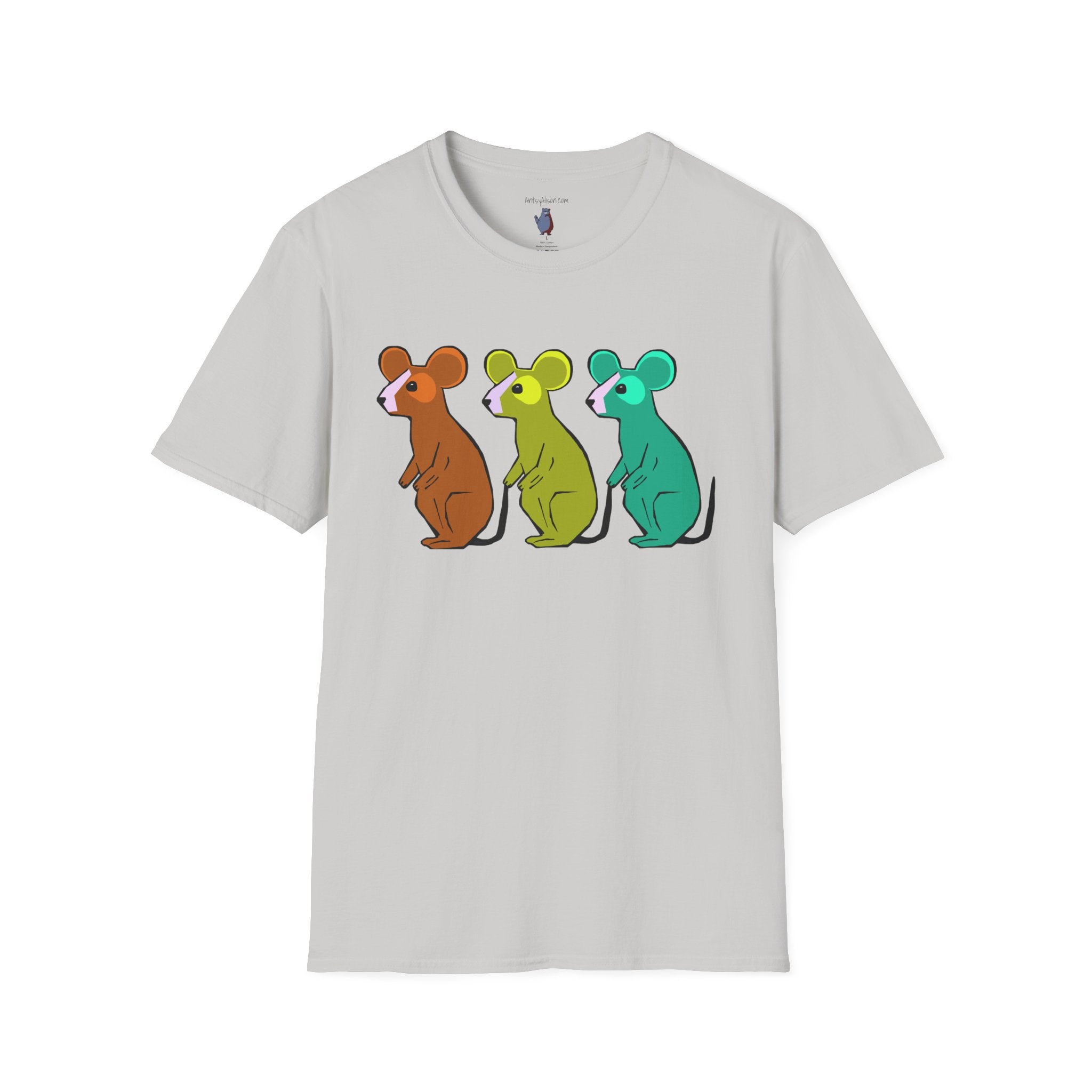 Hickory Dickory Dock Graphic Art Mouse Tee - 100% Cotton T-Shirt