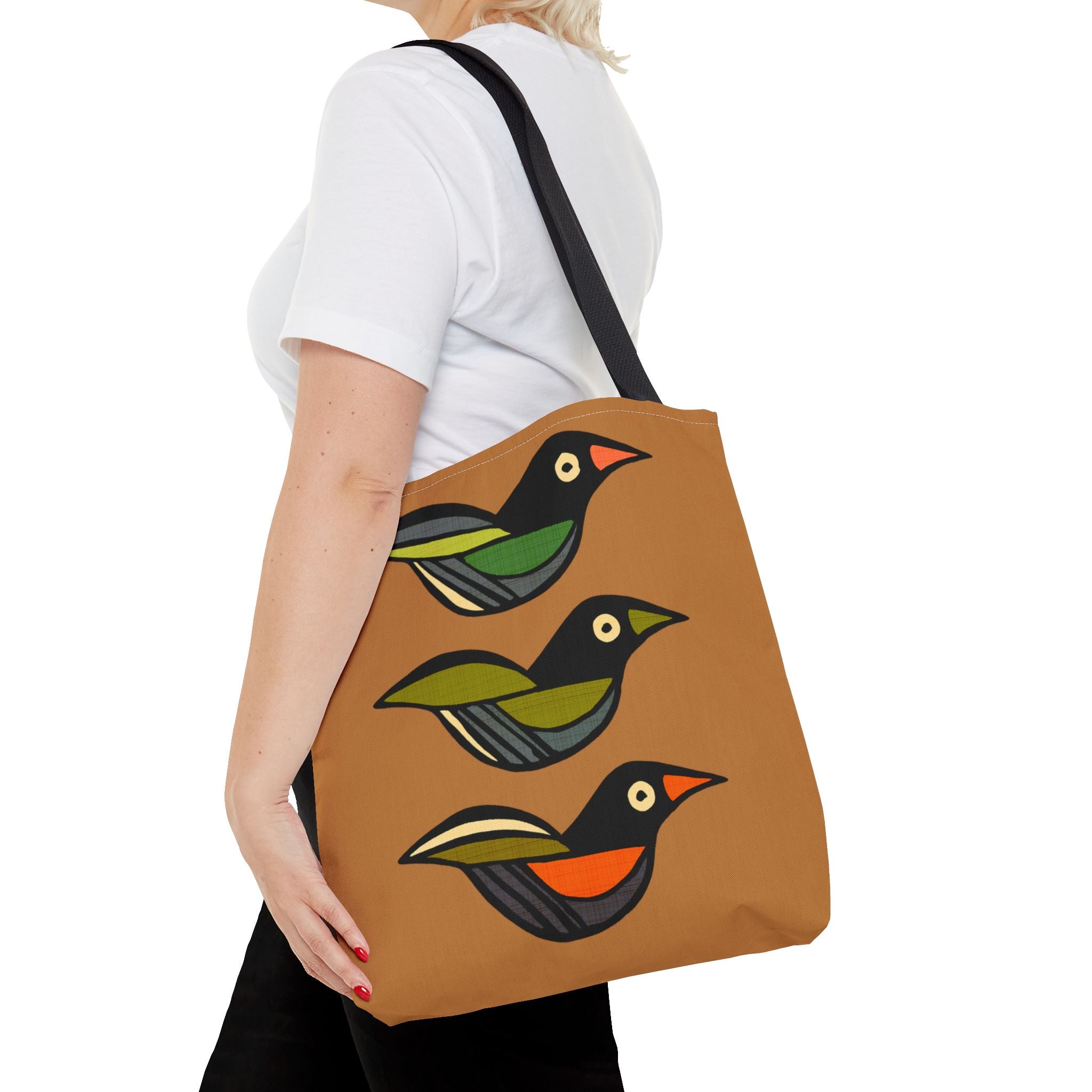 Midwest Mod Bird Trio Tote Bag, Eco-Friendly Shopping Bag, Beach Tote, Gift for Nature Lovers, Summer Accessory, Lightweight Carryall