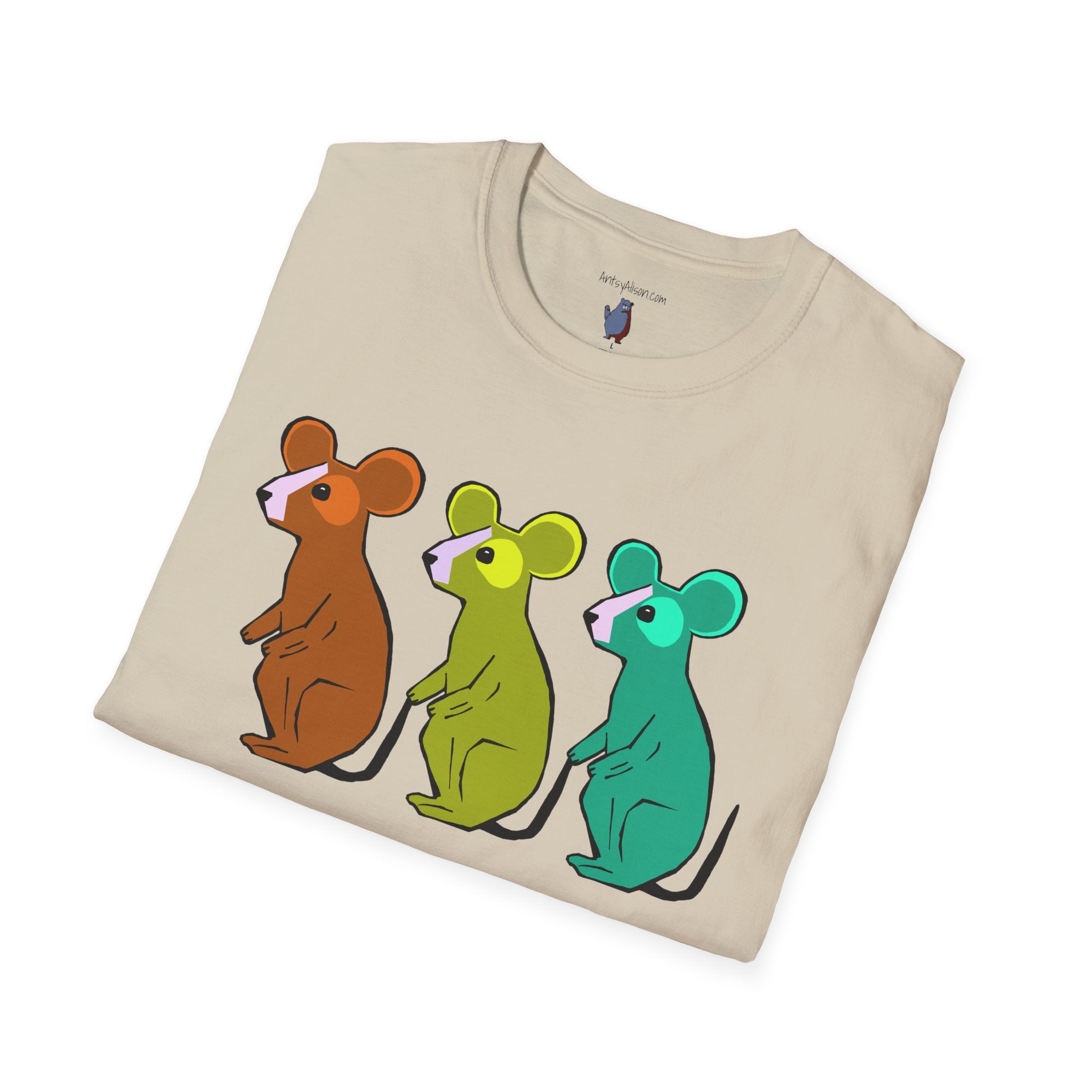 Hickory Dickory Dock Graphic Art Mouse Tee - 100% Cotton T-Shirt