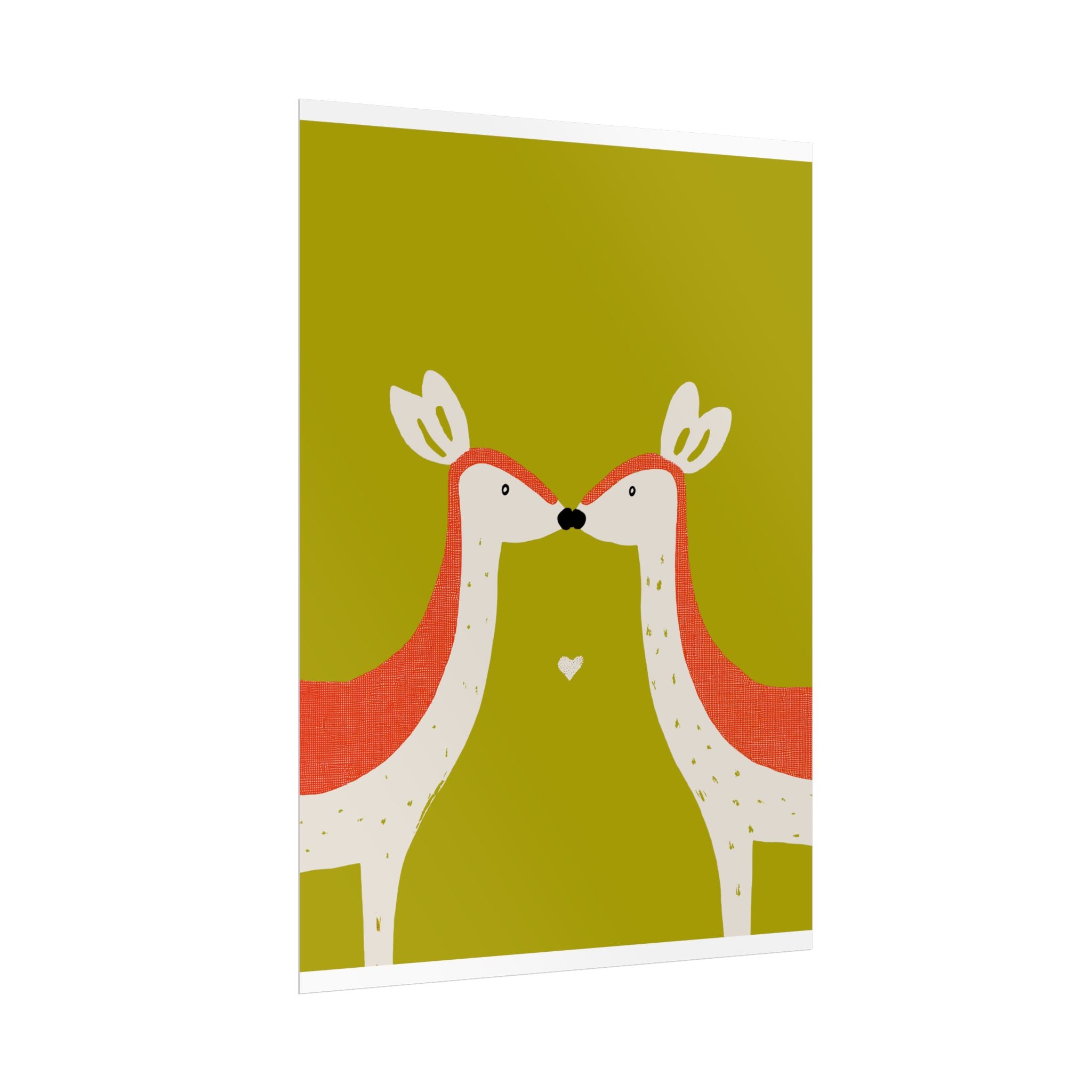 Animal Love Print Deer Only Rolled Poster - Animals, Deer, Doe, Valentines Day, Nature, Love