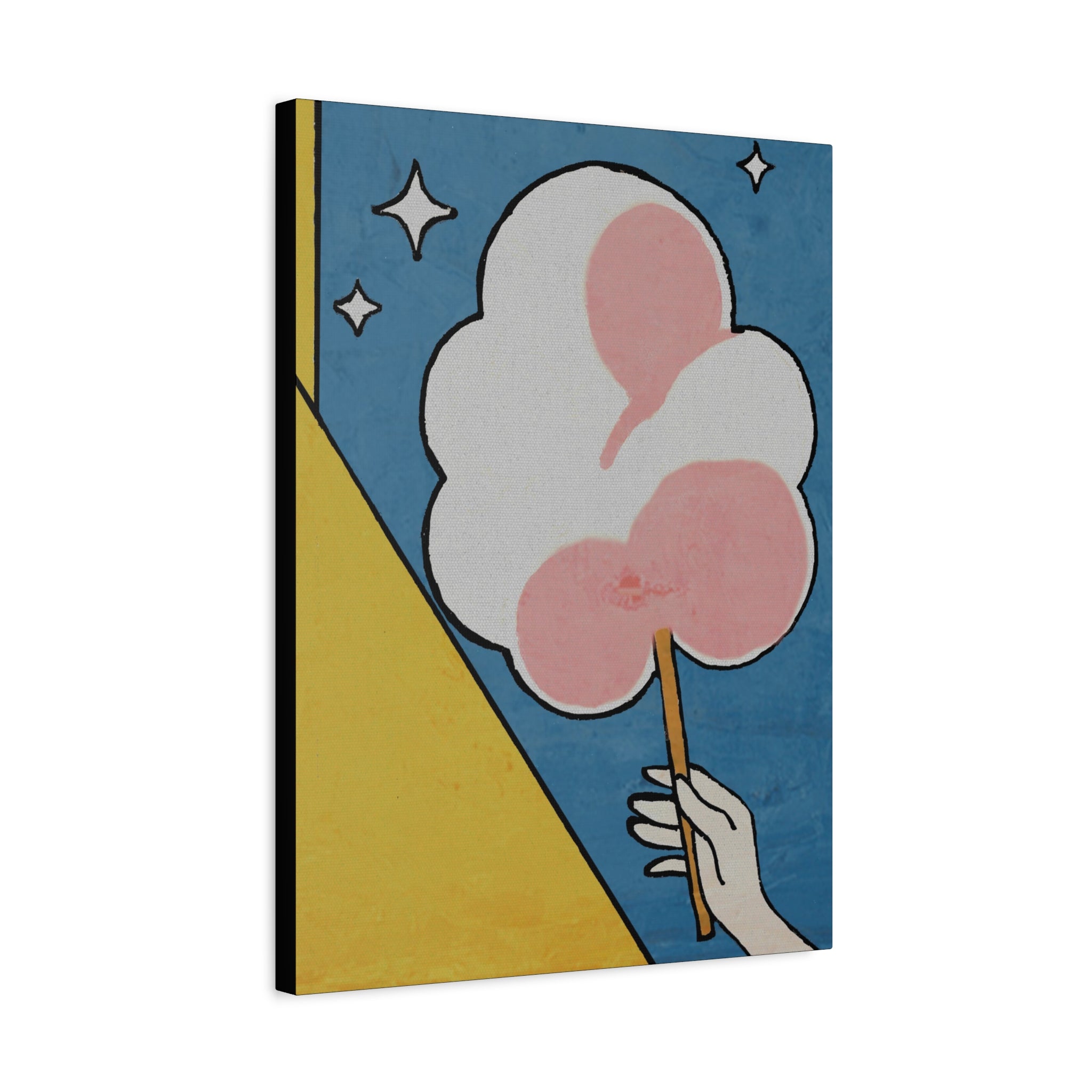 Comfort Food Pop Art Print - Cotton Candy - Matte Canvas, Stretched, 1.25"