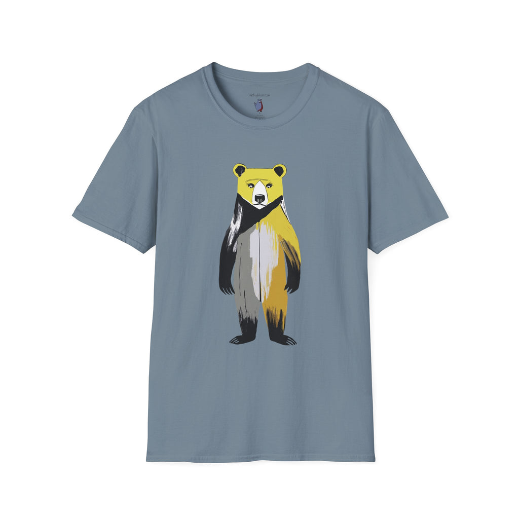 The Painted Black Bear Graphic Art Tee - 100% Cotton T-Shirt