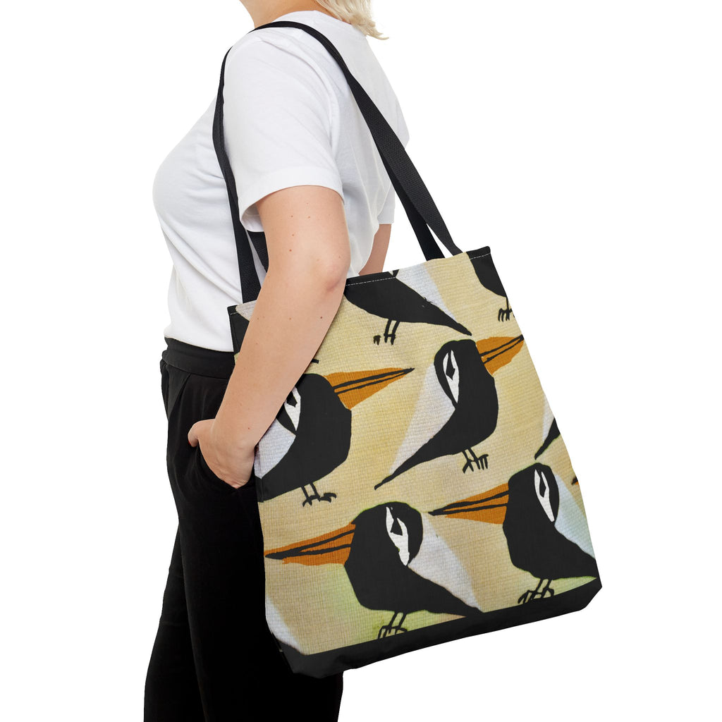 Whimsical Bird Pattern Tote Bag, Eco-Friendly Shopping Bag, Beach Tote, Gift for Nature Lovers, Summer Accessory, Lightweight Carryall