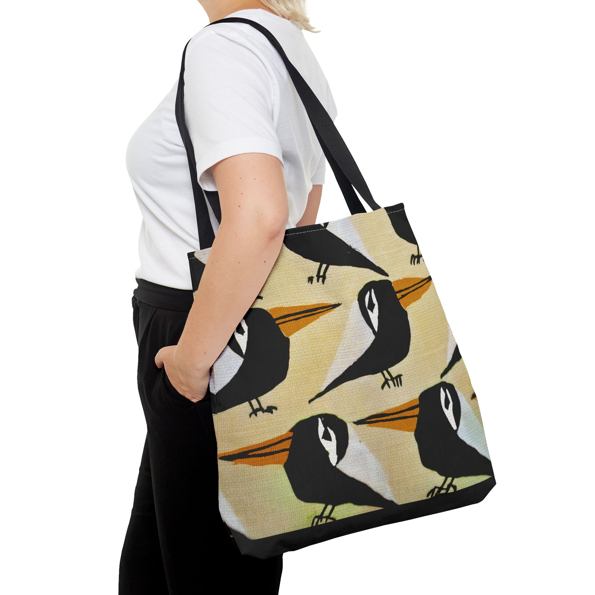 Whimsical Bird Pattern Tote Bag, Eco-Friendly Shopping Bag, Beach Tote, Gift for Nature Lovers, Summer Accessory, Lightweight Carryall