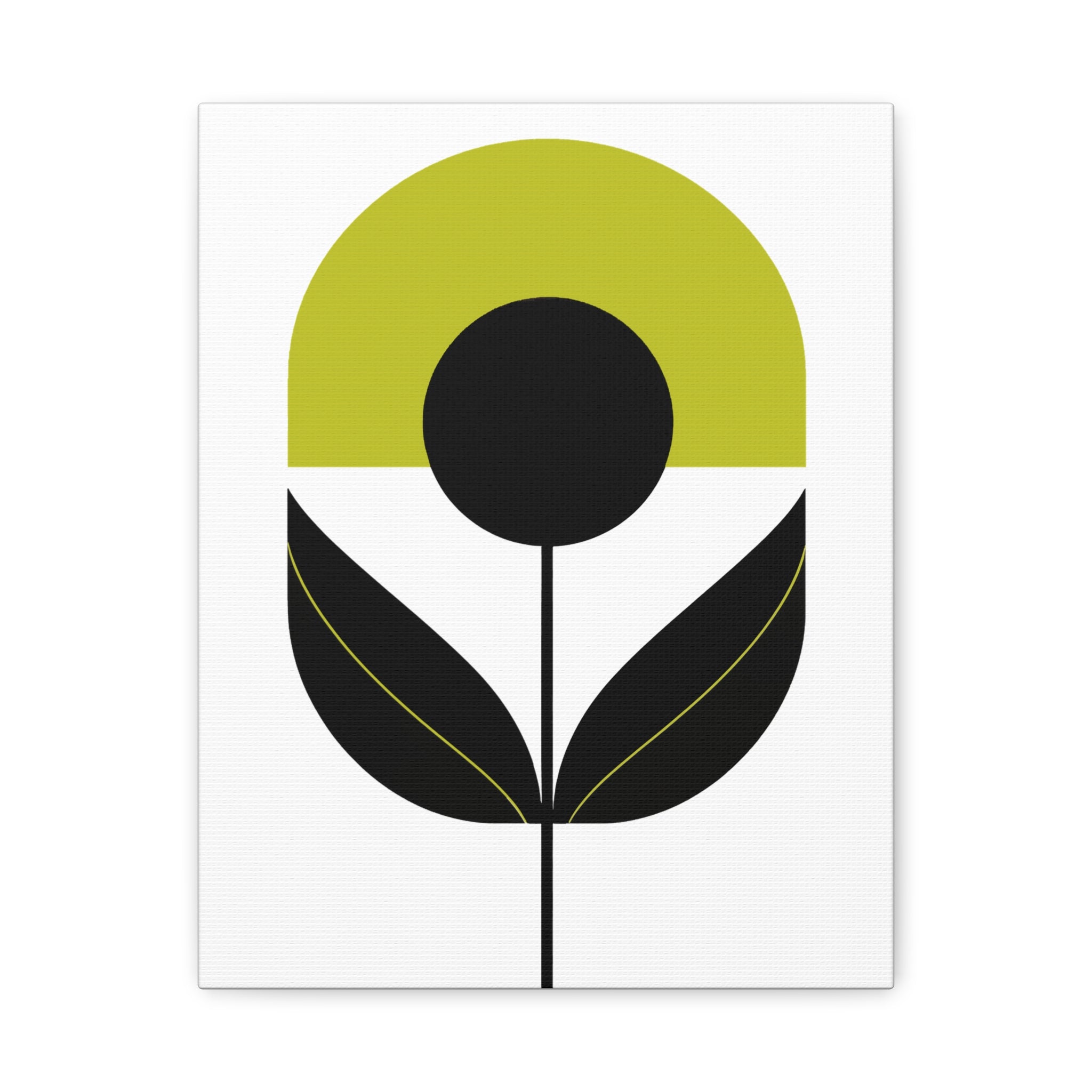 Mossy Green Mod Flower - Matte Canvas, Stretched, 1.25"