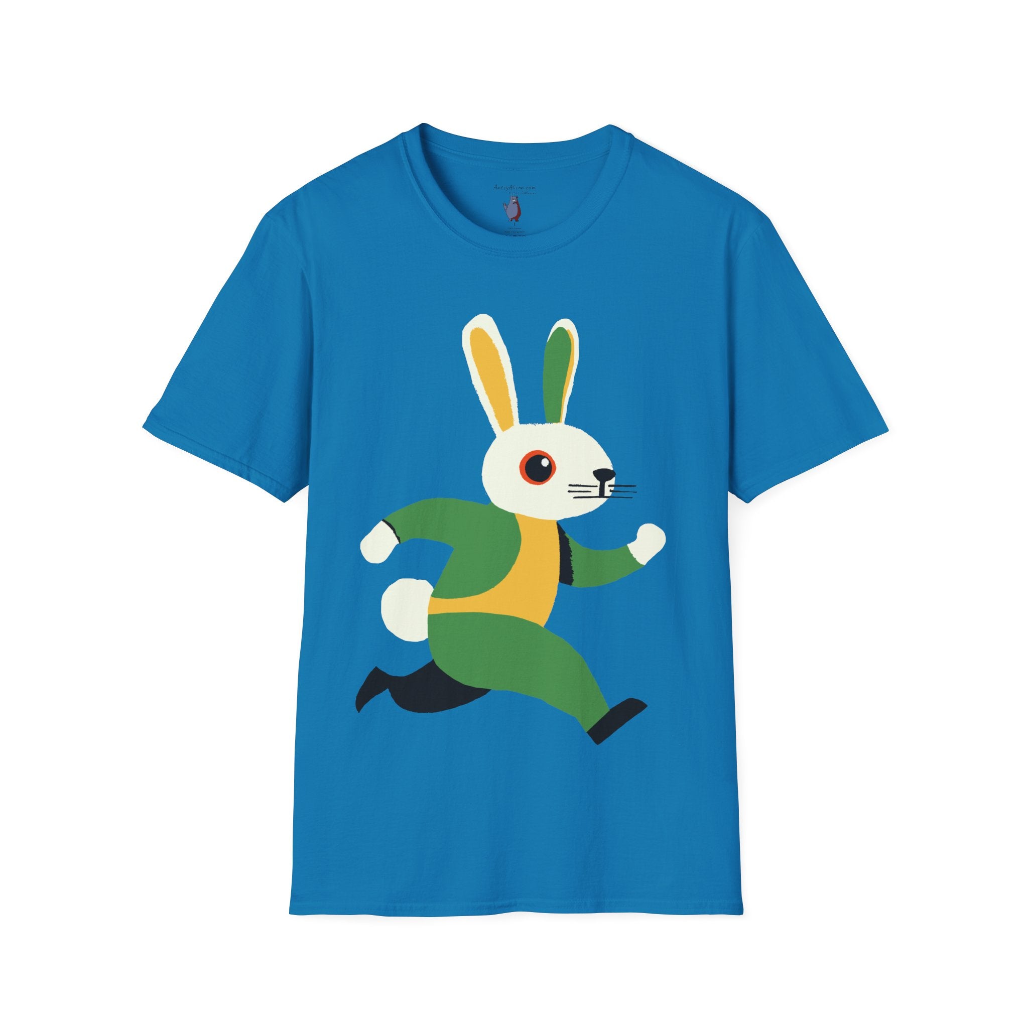 Midwest Modern Run Rabbit Run #1 - 100% Cotton Graphic Tee - animal lovers, rabbit, bunny, easter, spring