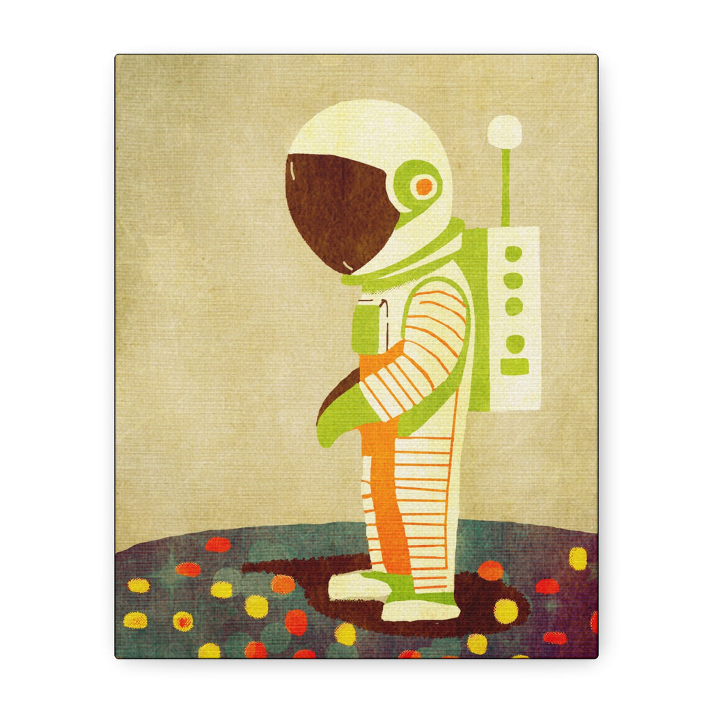 Midwest Modern Retro Space Explorer Astronaut  Art Print - Matte Canvas, Stretched, 1.25" -  home decor, wall art, space, astronaut