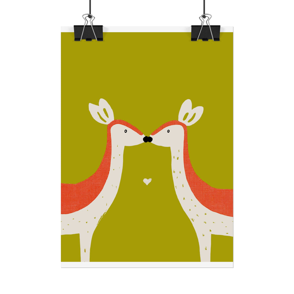 Animal Love Print Deer Only Rolled Poster - Animals, Deer, Doe, Valentines Day, Nature, Love