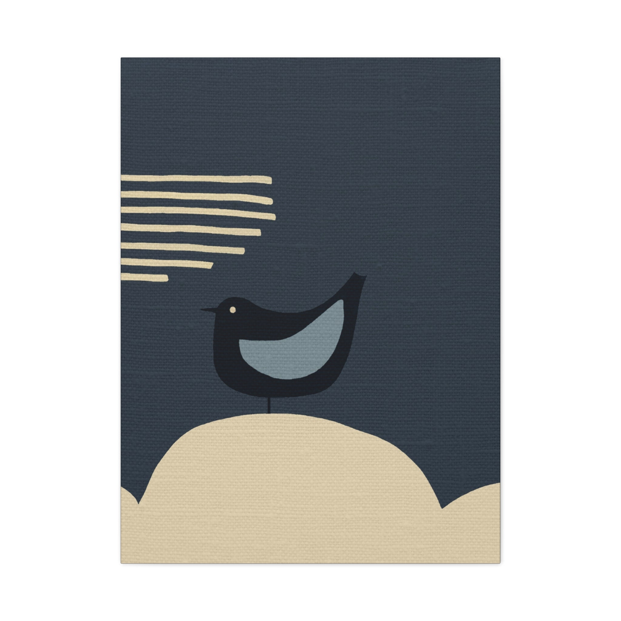 Midwest Modern Windy Bird Graphic Art Print - Matte Canvas, Stretched, 1.25" - wall art, windy, bird, home decor