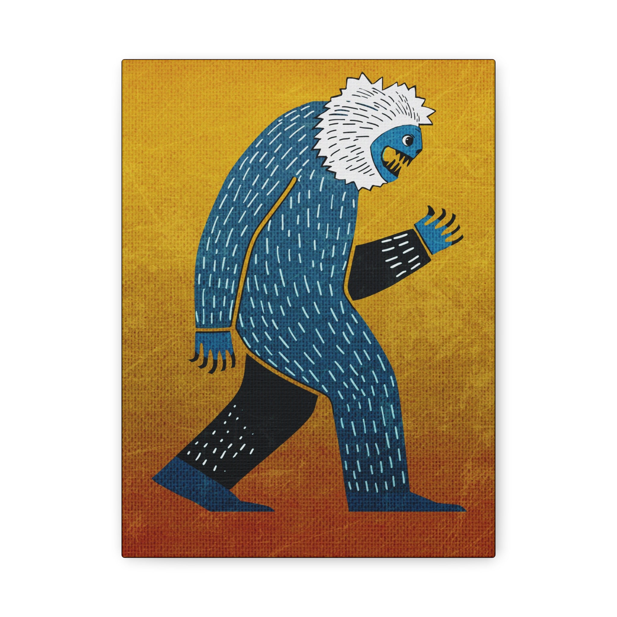 Halloween Seasonal Midwest Mod Yeti Sasquatch Big Foot Number Two Art Print  - Matte Canvas, Stretched, 1.25"