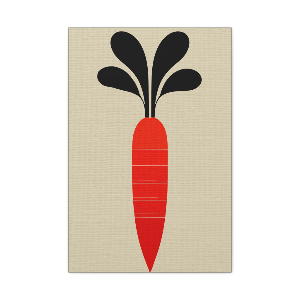 Midwest Modern Icon Pop Carrot Print - Matte Canvas, Stretched, 1.25"
