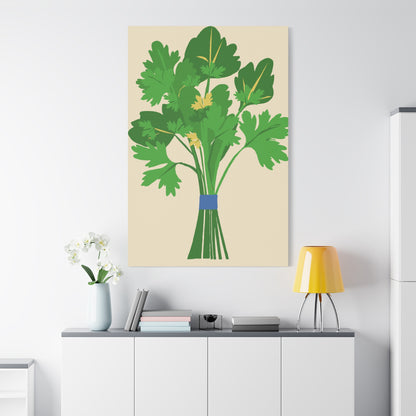 Vibrant Modern Bundle of Parsley Art Print - Matte Canvas, Stretched, 1.25"