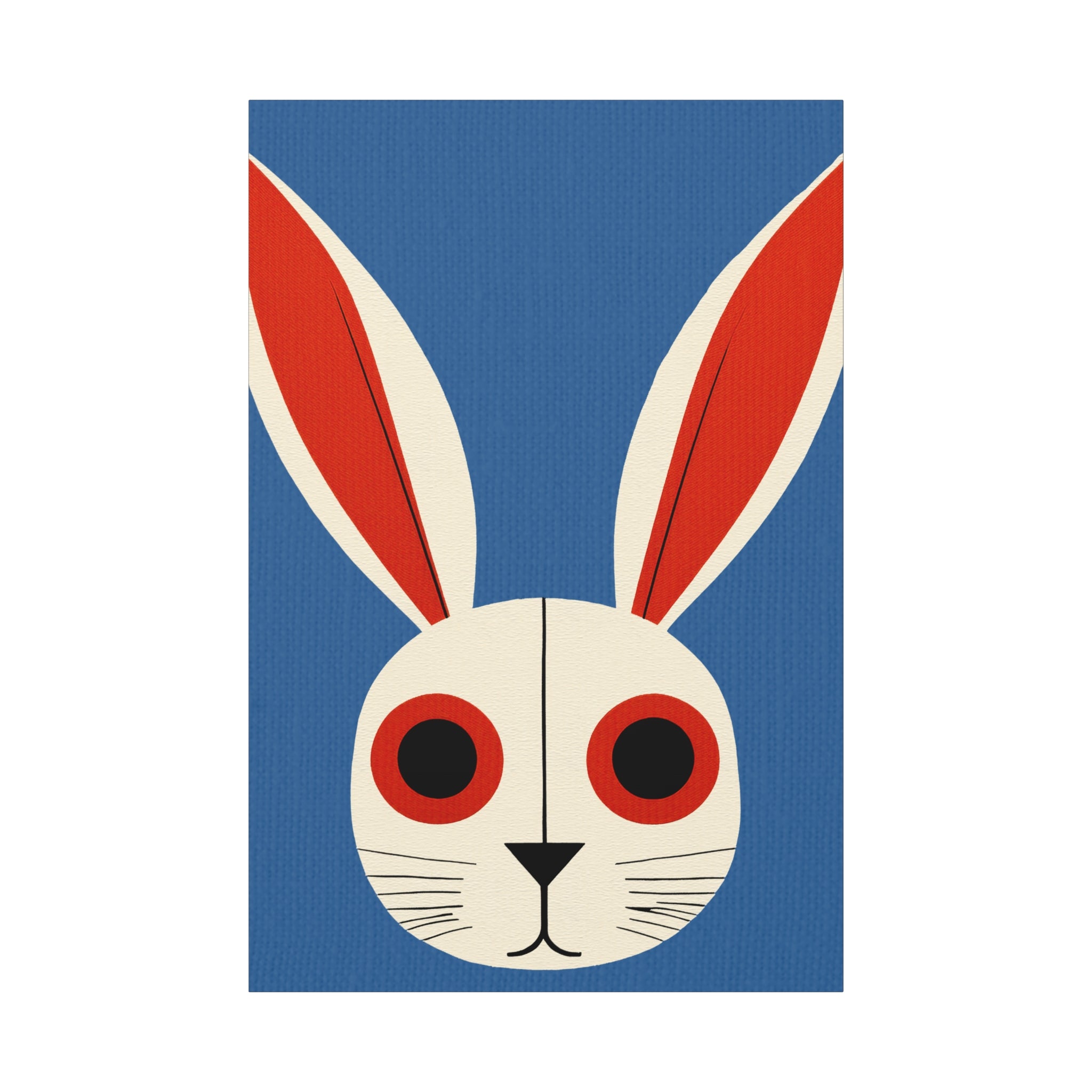 Pop Art Style Bunny Face Portrait - Matte Canvas, Stretched, 1.25"