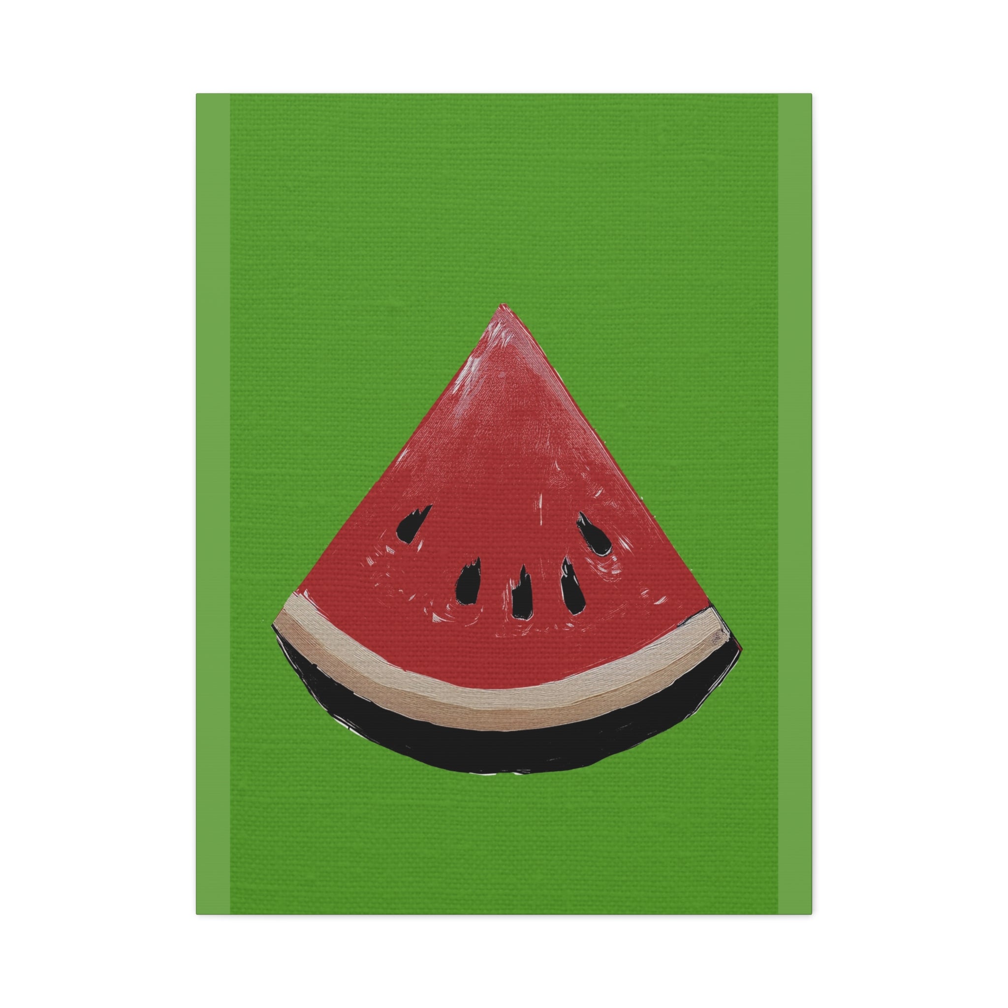 Midwest Modern Icon Pop Art Watermelon Wedge Print - Matte Canvas, Stretched, 1.25" - wall decor, fun art,  bold, fruit, watermelon