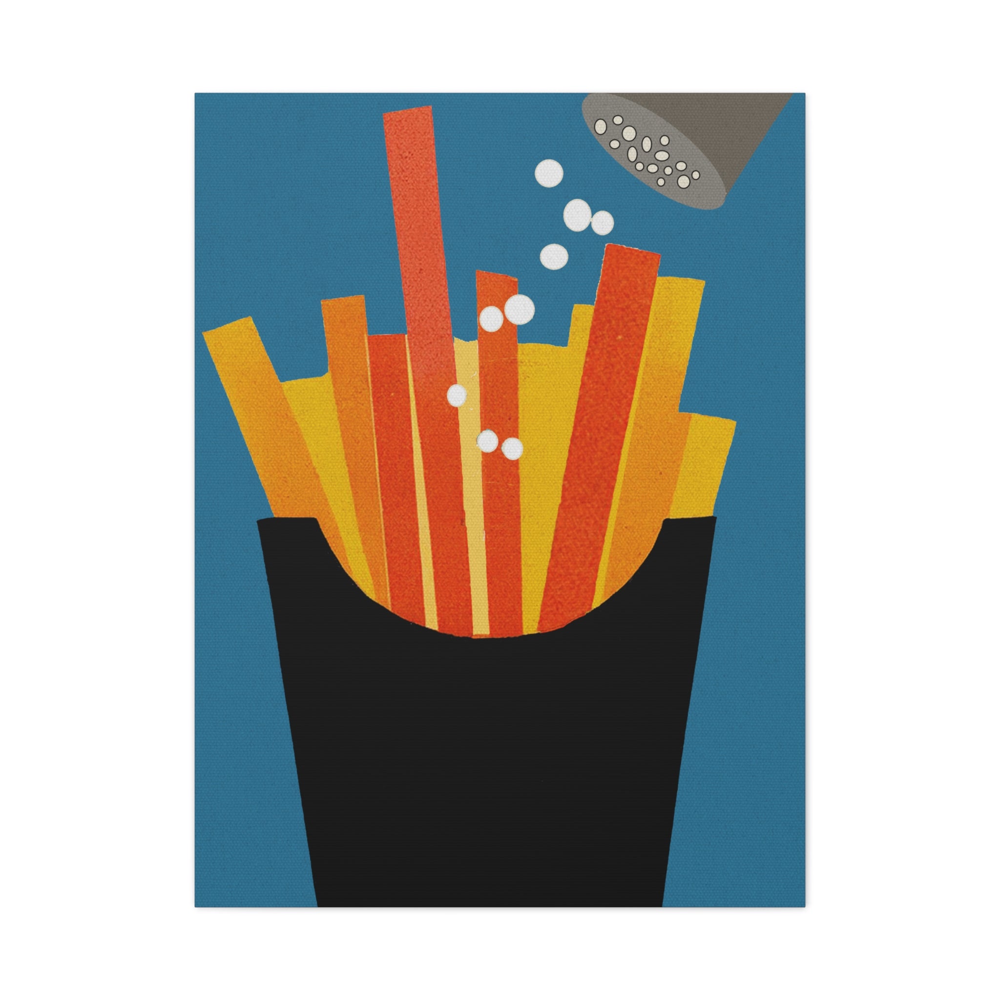 Comfort Food Pop Art Print - French Fries - Matte Canvas, Stretched, 1.25"