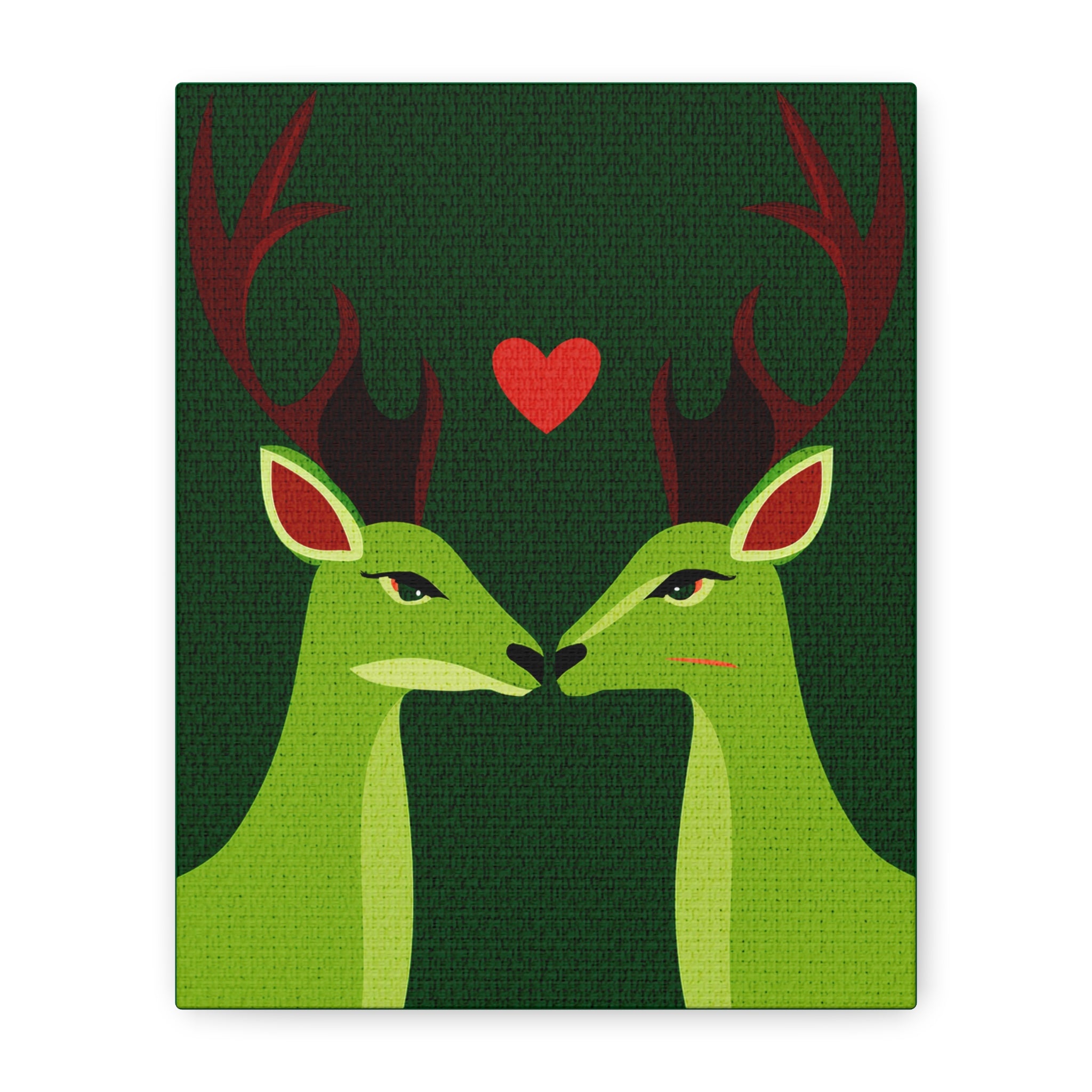 Midwest Modern Deer In Love Art Print - Matte Canvas, Stretched, 1.25"