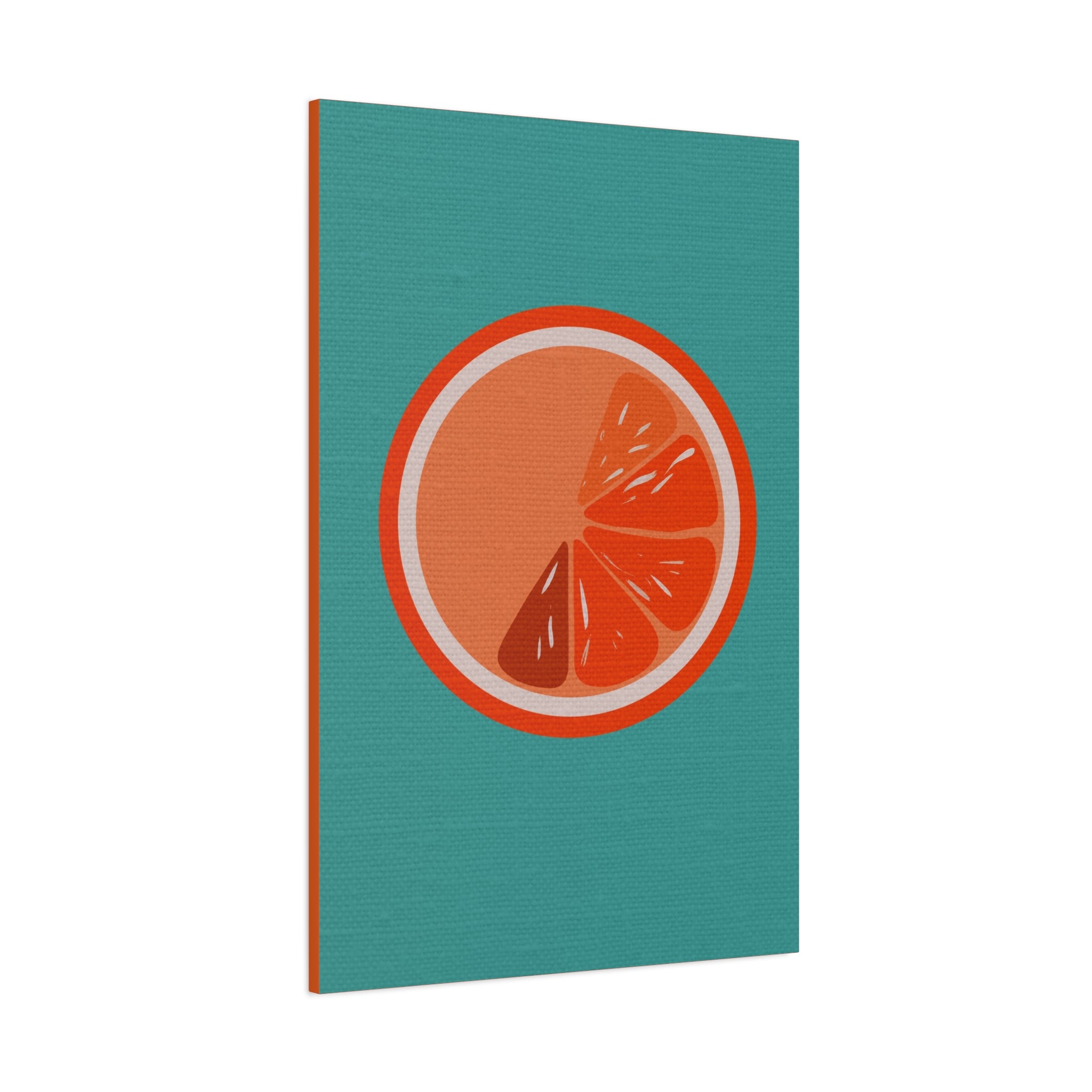 Midwest Modern Icon Pop Art Orange Slice Print - Matte Canvas, Stretched, 1.25" - wall decor, fun art,  bold, fruit, orange