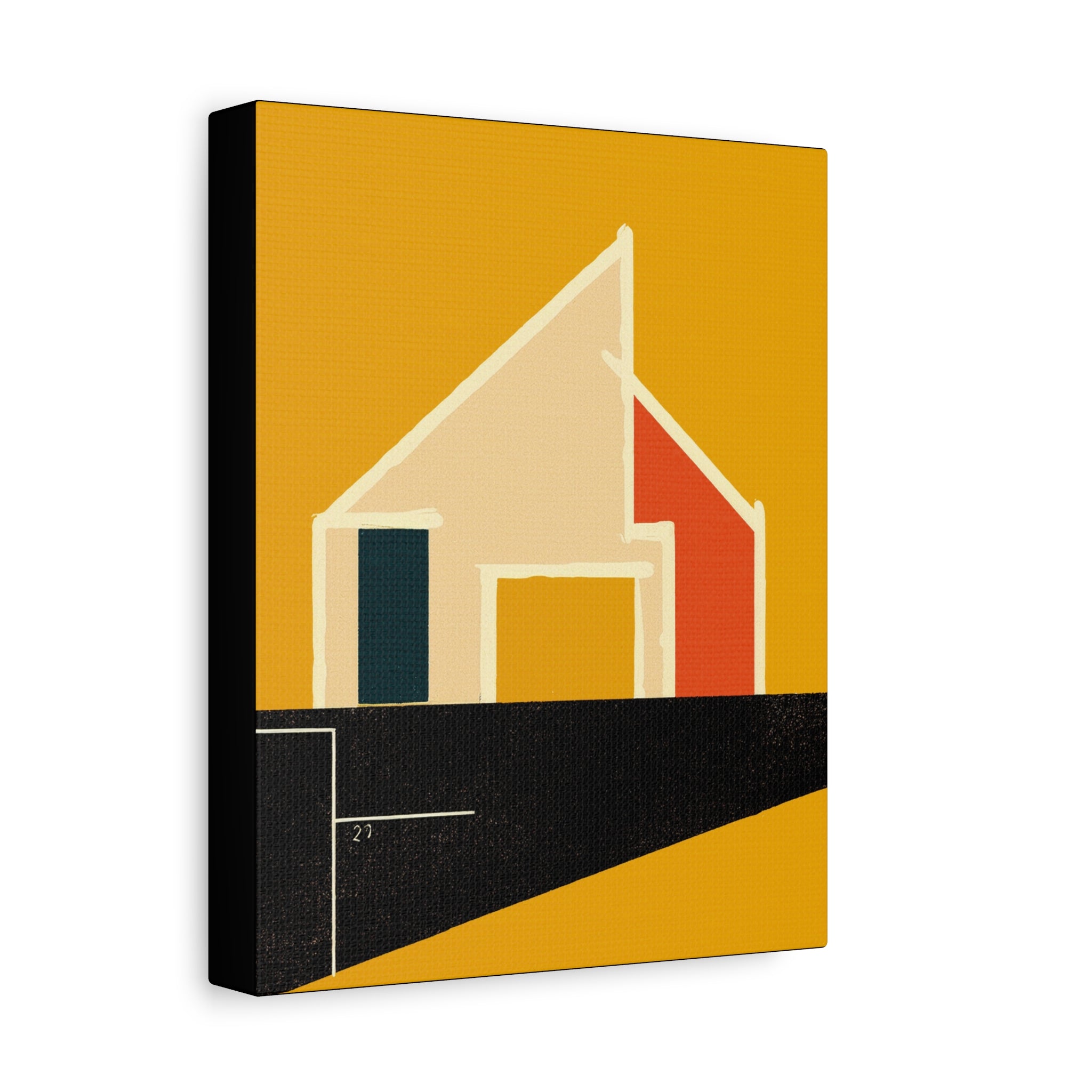 Midwest Modern Abstract MCM Inspired House Home Art - Matte Canvas, Stretched, 1.25" -  home decor, wall art, mid-century, mod, mcm