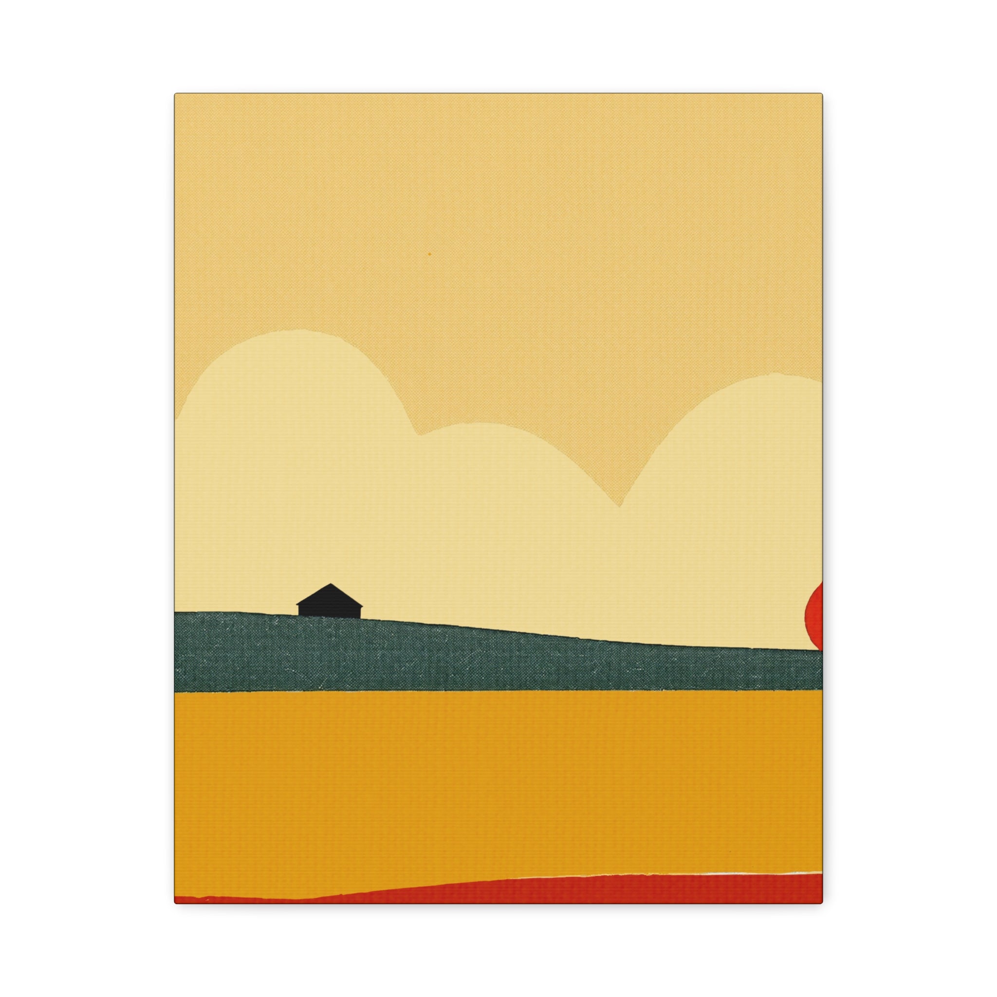 Midwest Mod Simple Farm Landscape Art Print - Matte Canvas, Stretched, 1.25"