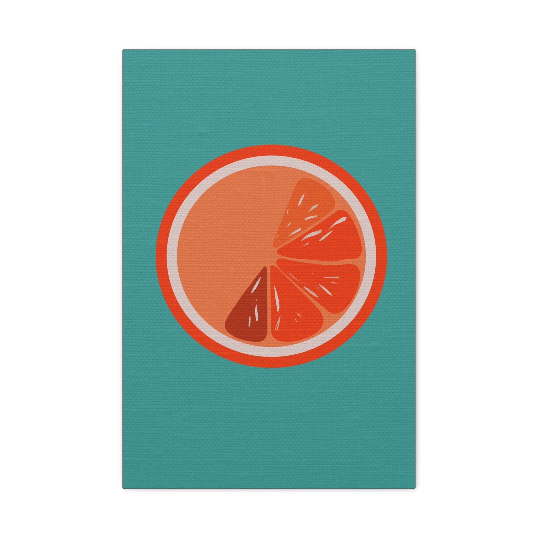 Midwest Modern Icon Pop Art Orange Slice Print - Matte Canvas, Stretched, 1.25" - wall decor, fun art,  bold, fruit, orange