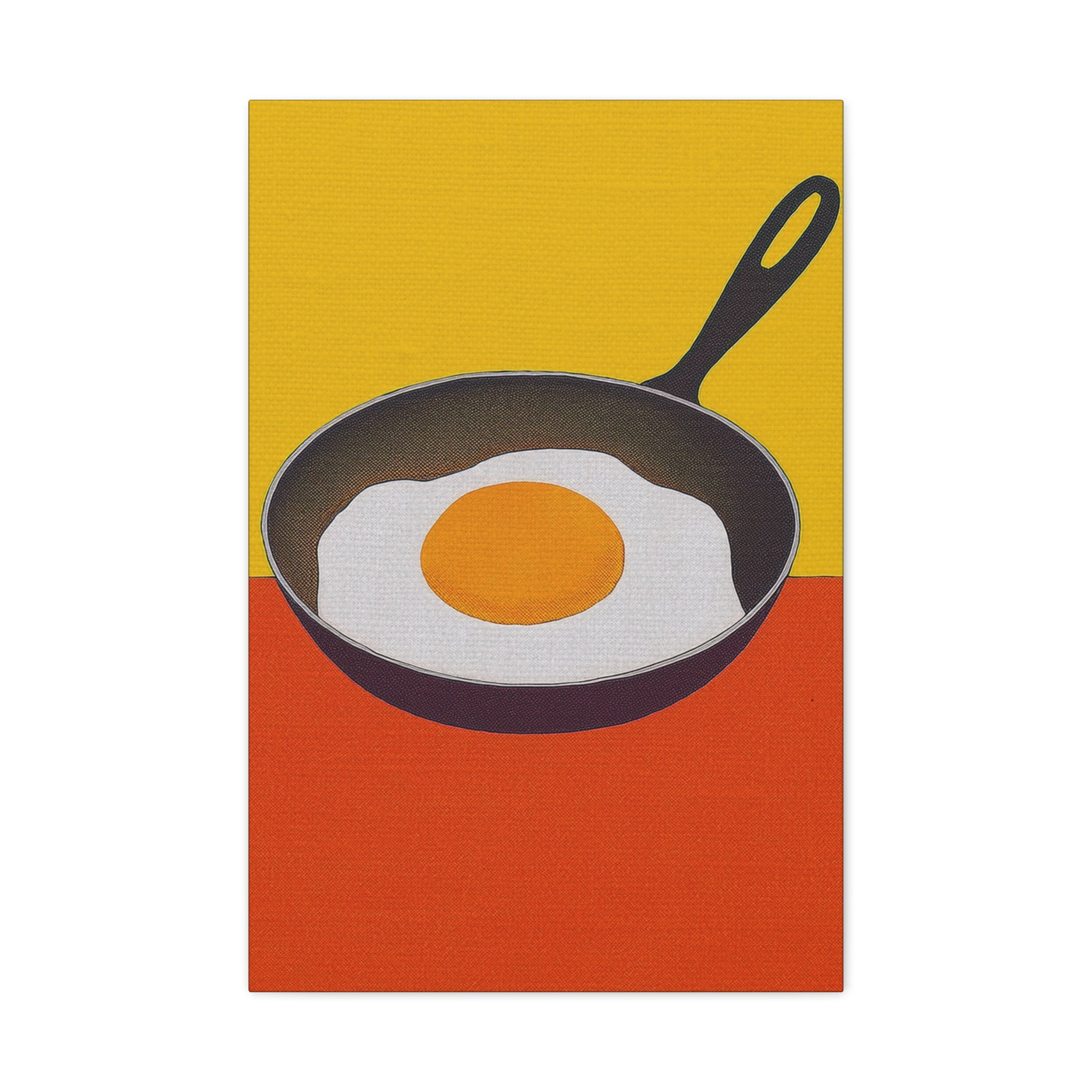 Midwest Modern Icon Pop Breakfast Time Fried Egg Print - Matte Canvas, Stretched, 1.25"