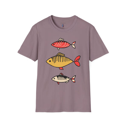 One Fish, Two Fish, Three Graphic Art Tee - 100% Cotton T-Shirt