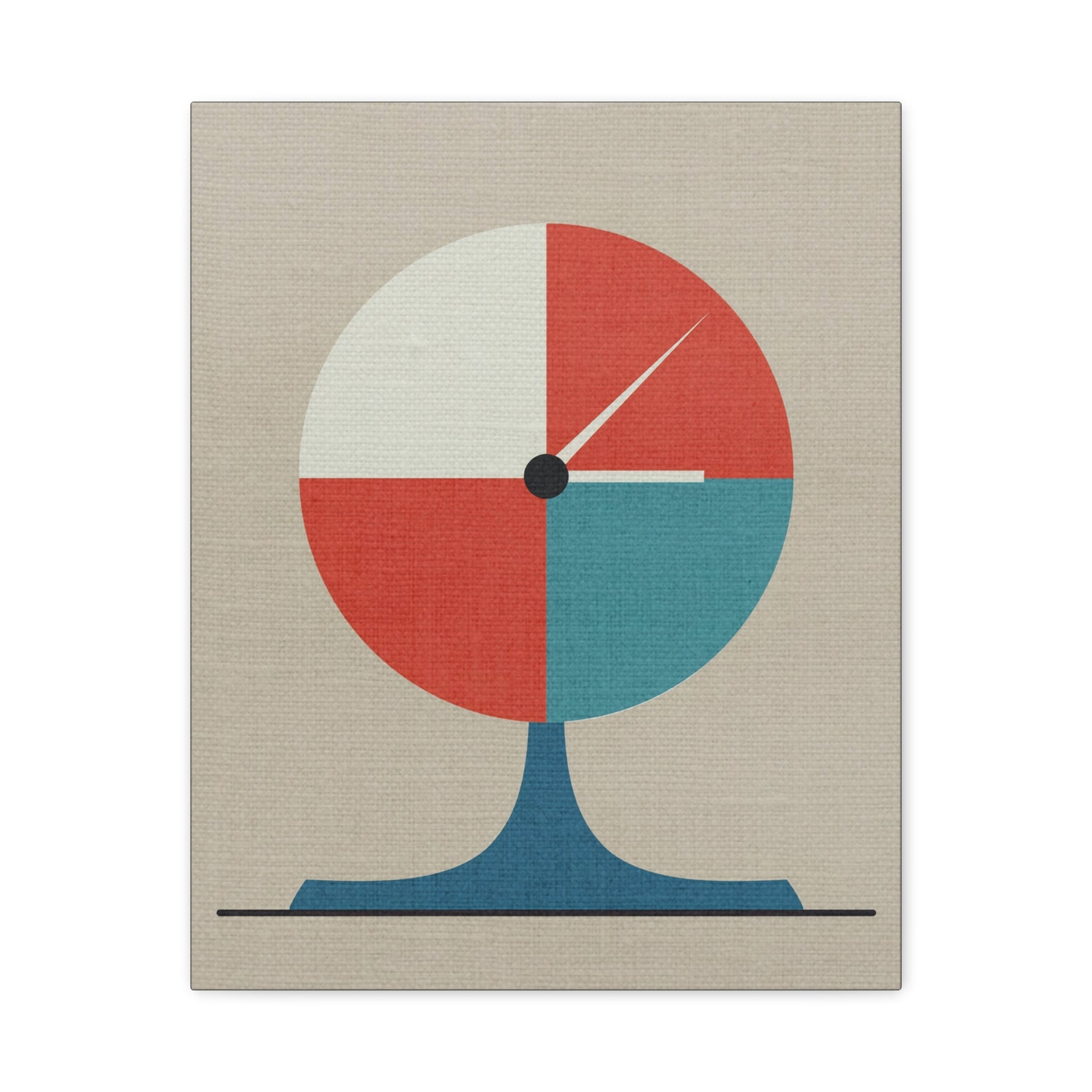 Midwest Modern Circular Desk Clock Pop Art Print - Matte Canvas, Stretched, 1.25" -  home decor, wall art, mcm, clock, office art