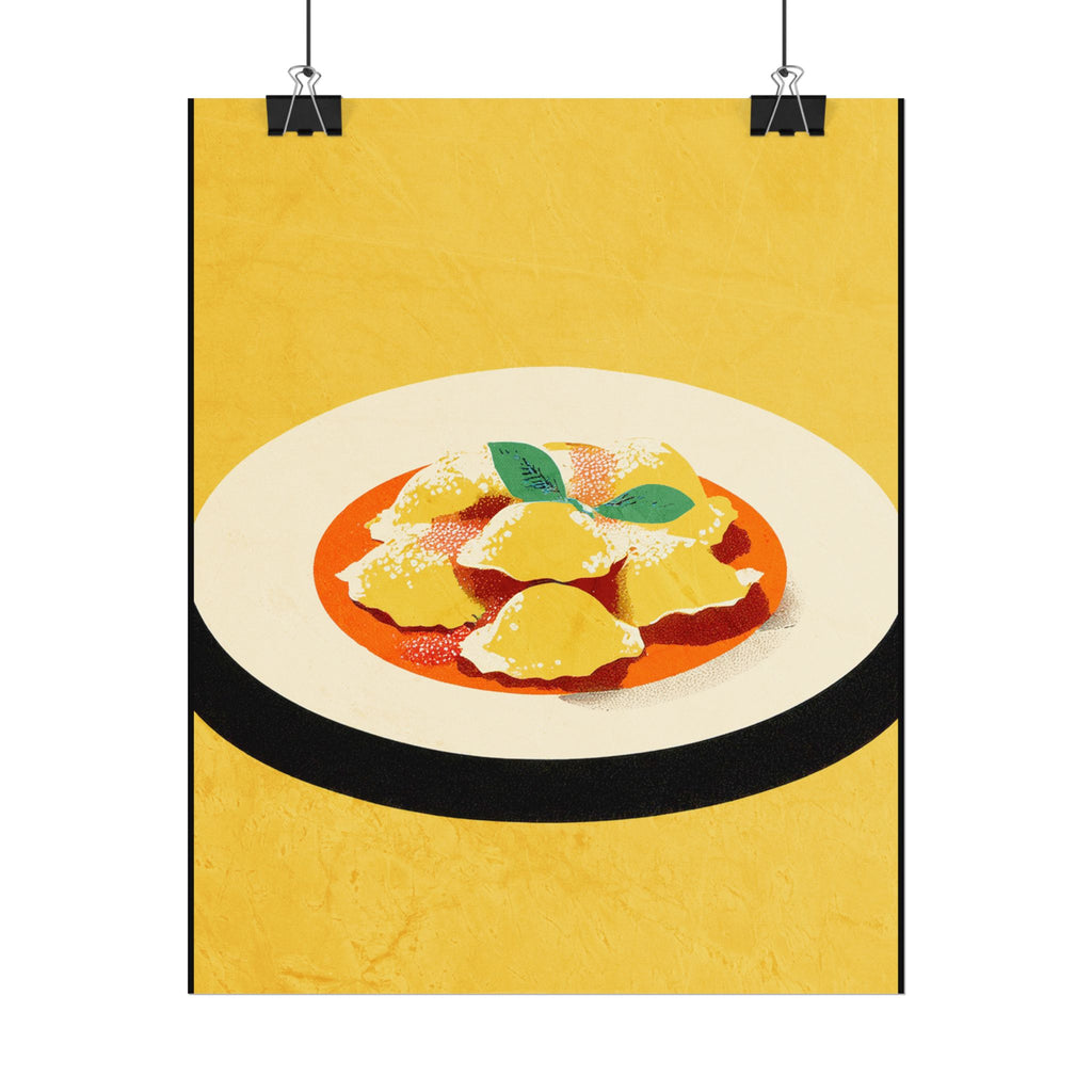 Comfort Food Pop Art Print-Ravioli Pasta Rolled Poster