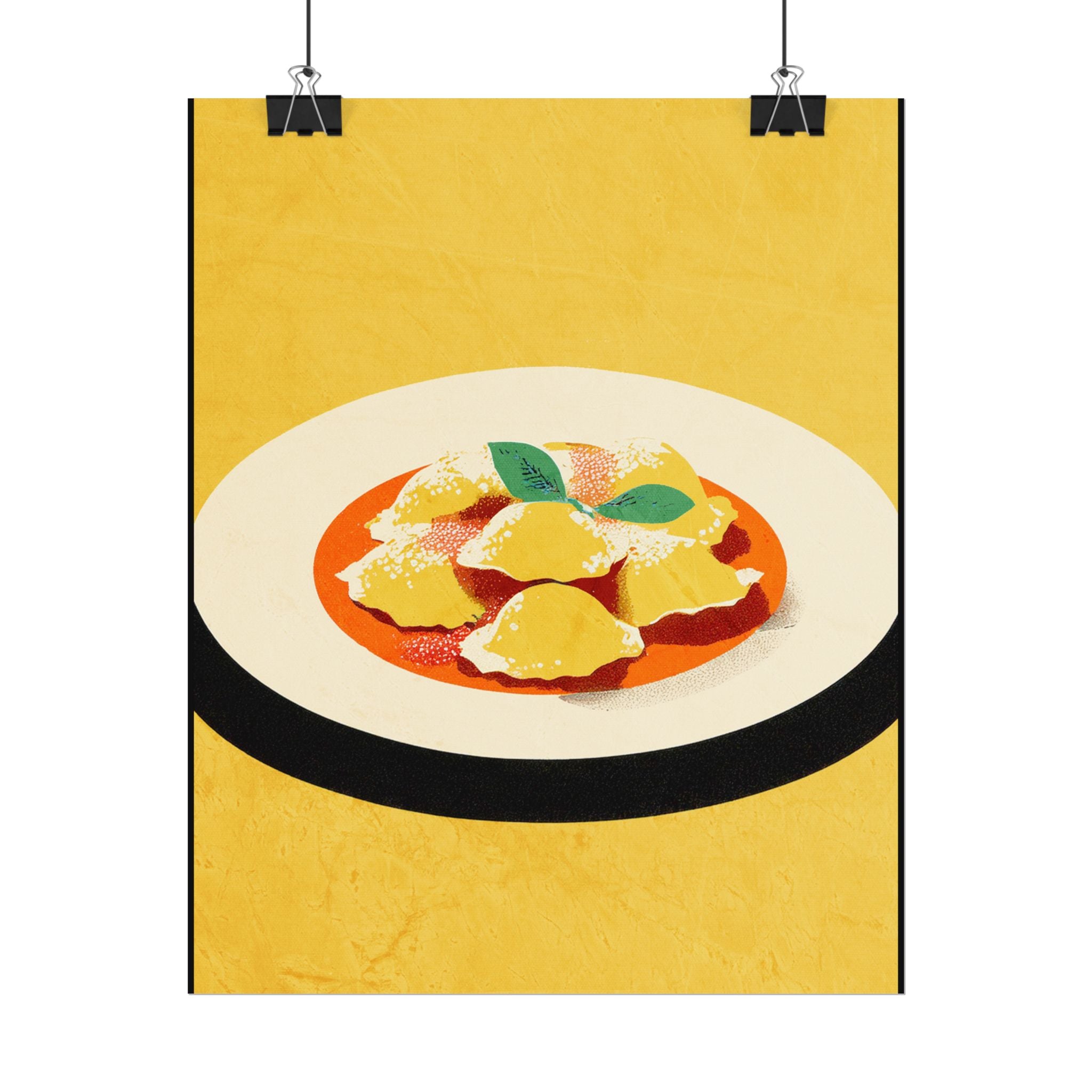 Comfort Food Pop Art Print-Ravioli Pasta Rolled Poster