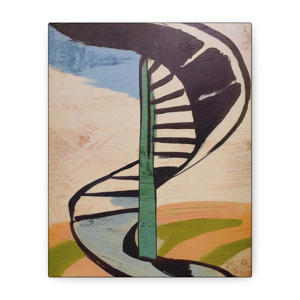 Modern Abstract Retro Playground Tornado Slide  - Matte Canvas, Stretched, 1.25"