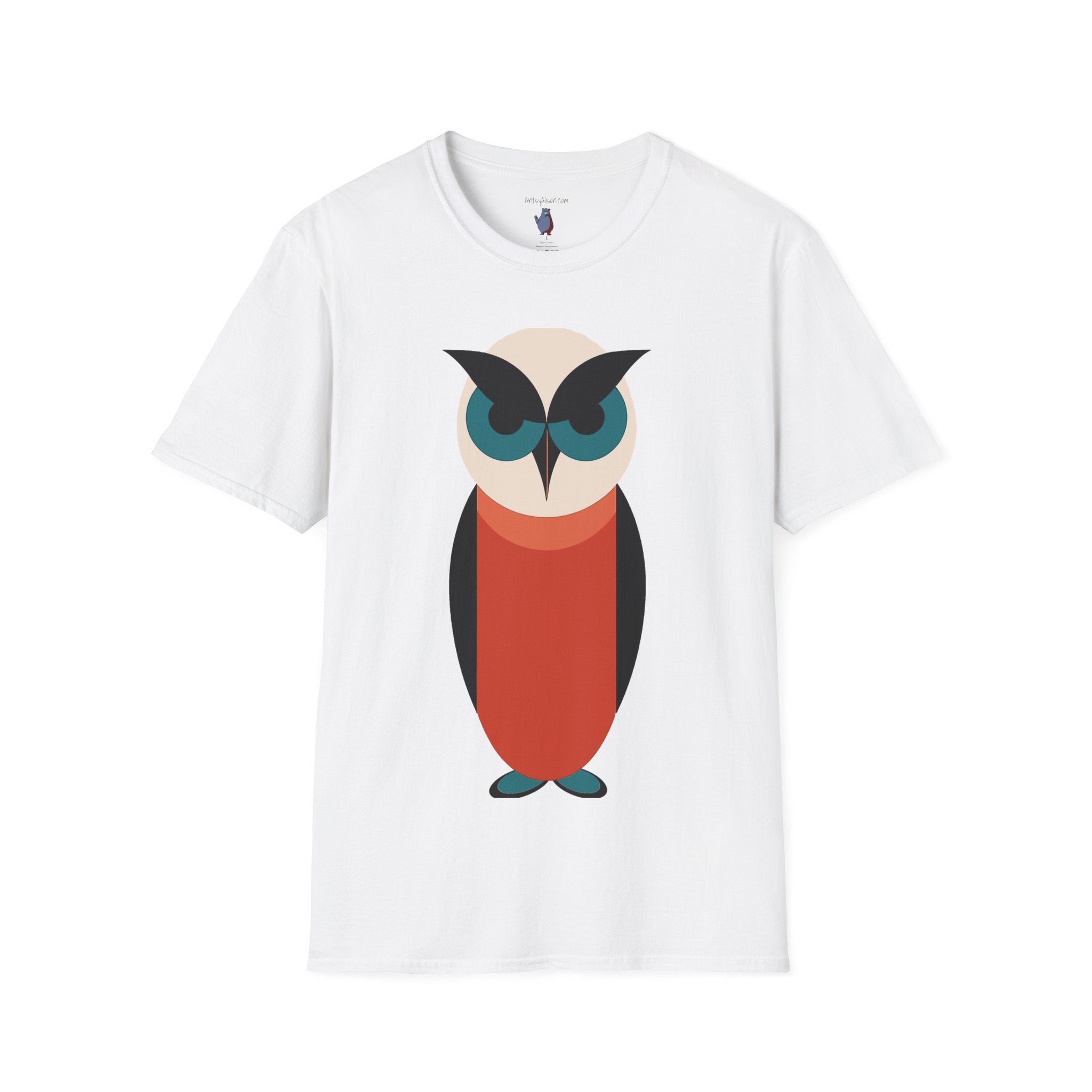 Schoolhouse Owl Graphic Art - 100% Cotton T-Shirt