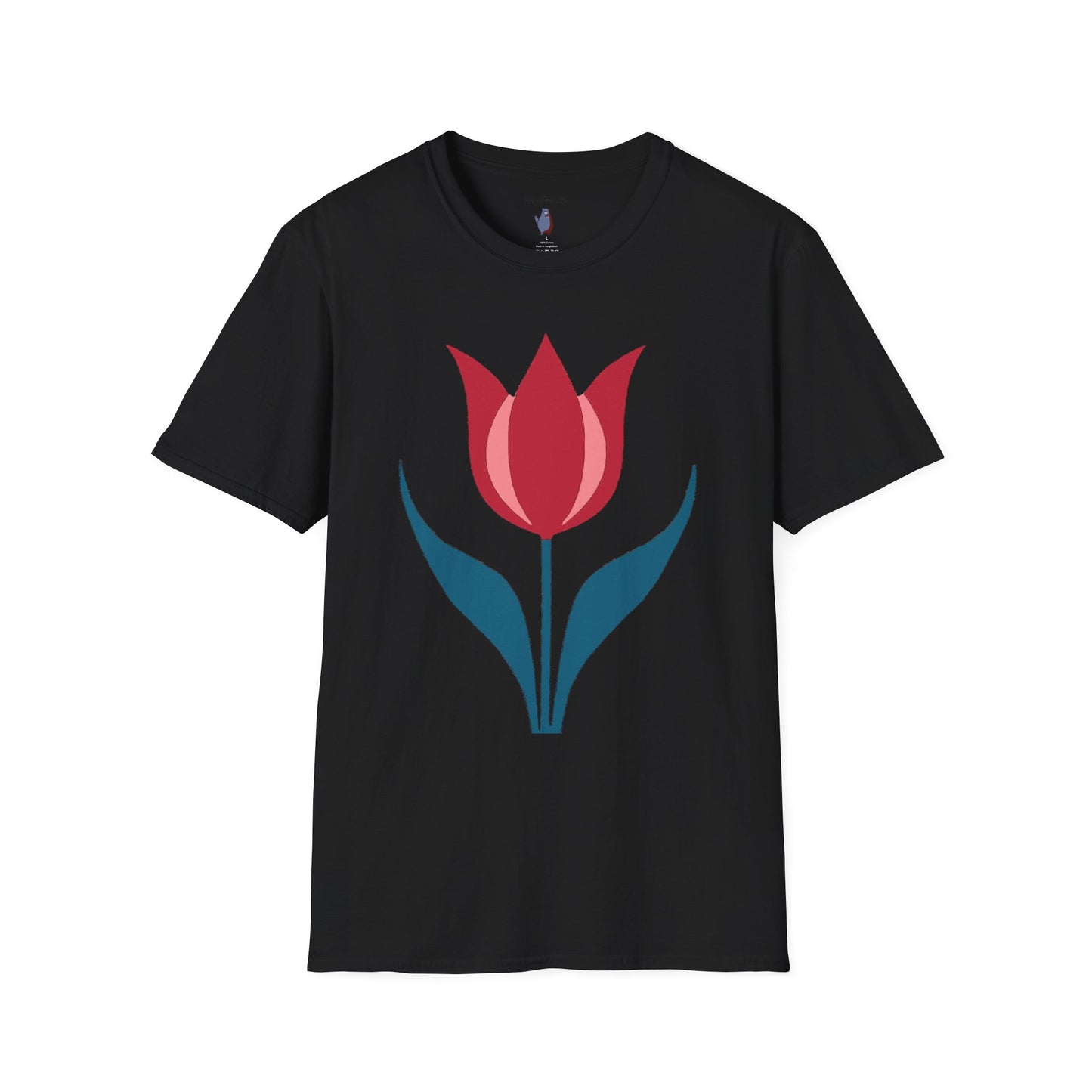 One Bold Tulip Graphic Art Tee - 100% Cotton T-Shirt