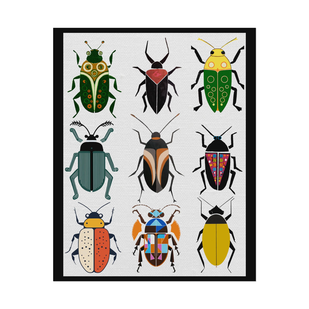 Midwest Mod Beetle Display, Rolled Poster -  insects, bugs, beetles, wall decor, spring, summer,