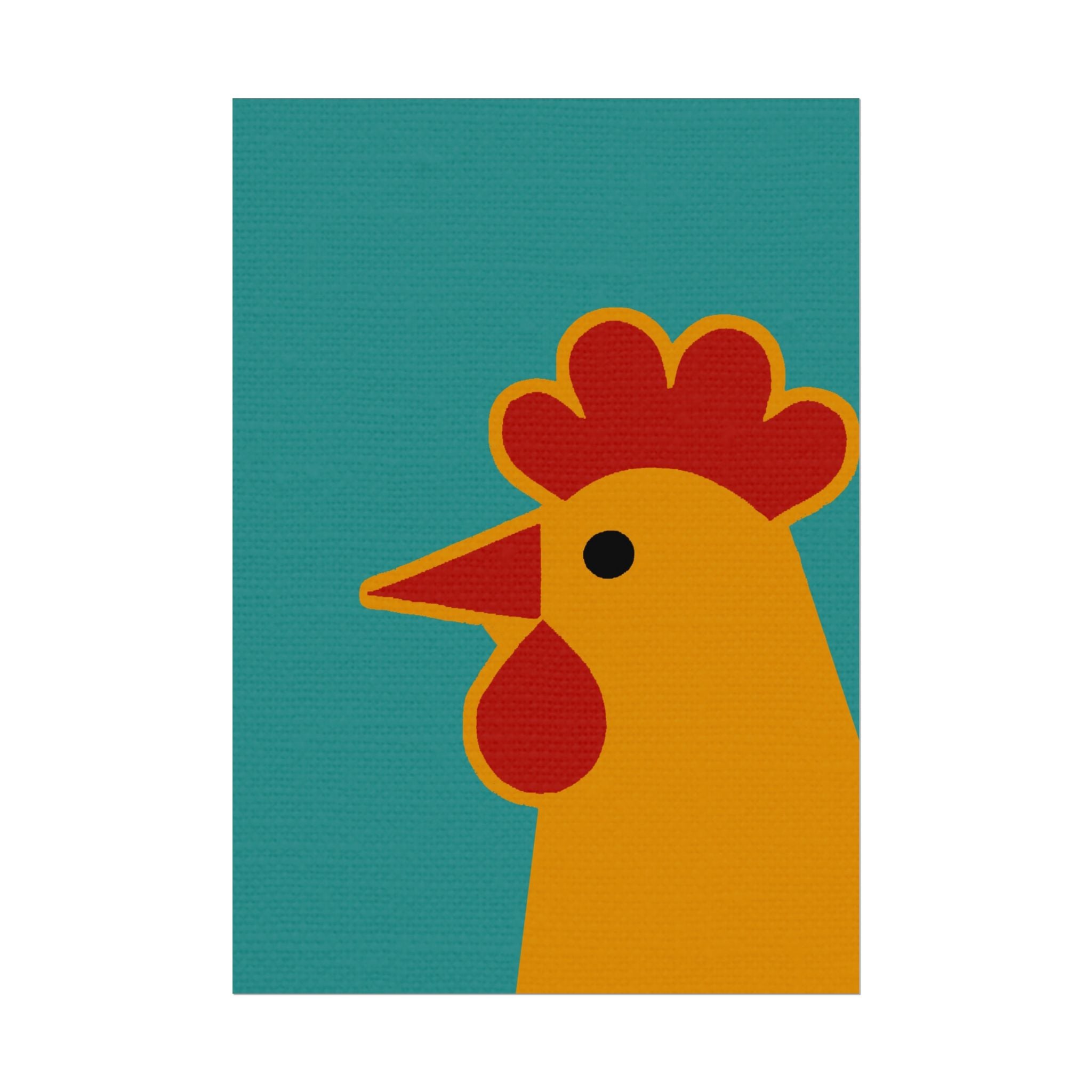 Pop Art Style Chicken, Rolled Poster -  animal lovers, spring, summer, easter, chicken