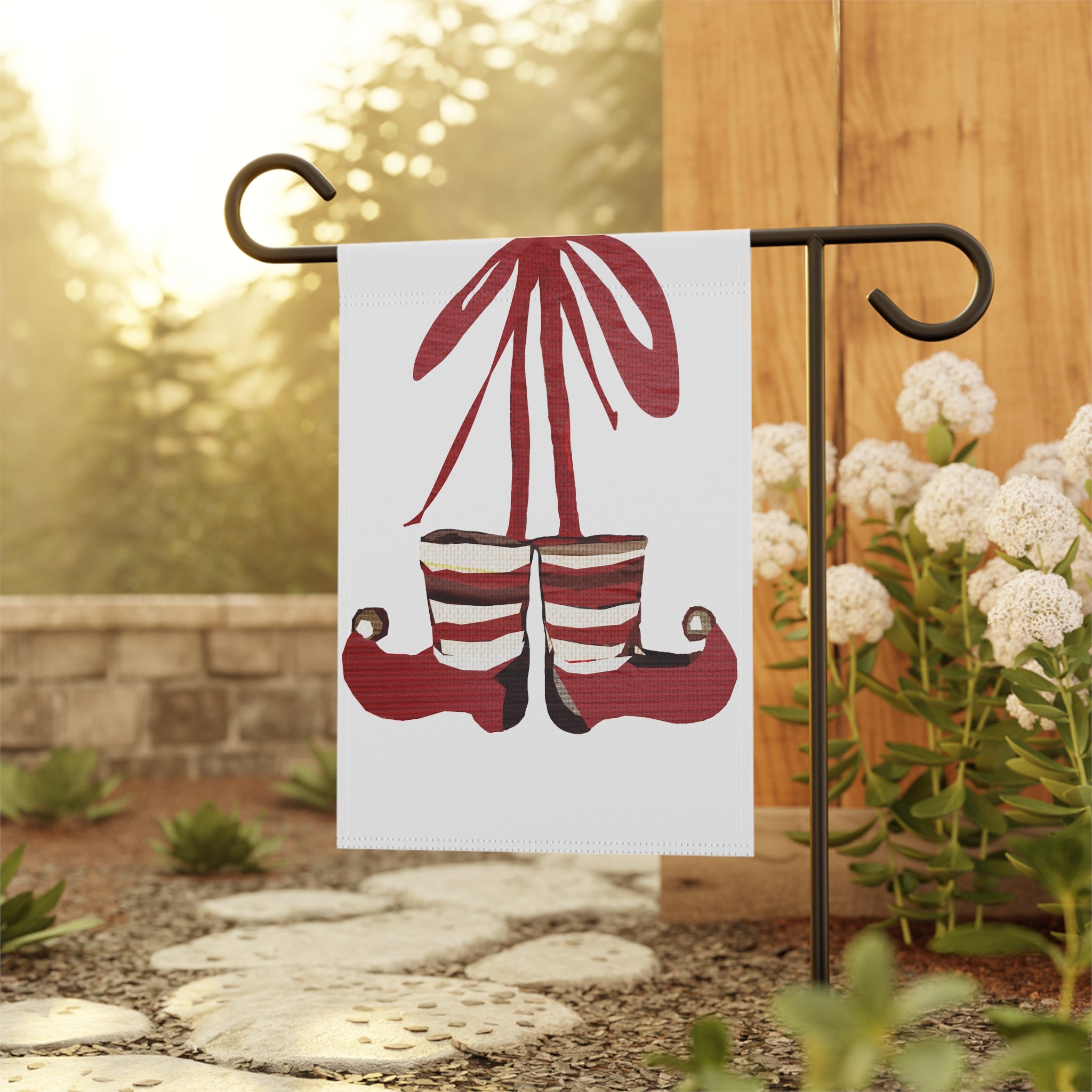 Seasonal Christmas Midwest Mod Elf Boots Outdoor House Flag Garden Banner