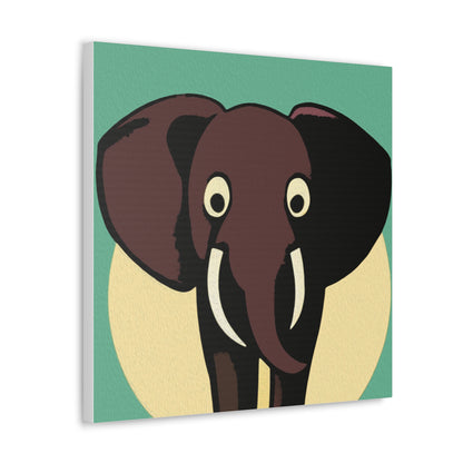 Canvas Art Print - Mid Century Modern Retro Pop Vibe Elephant