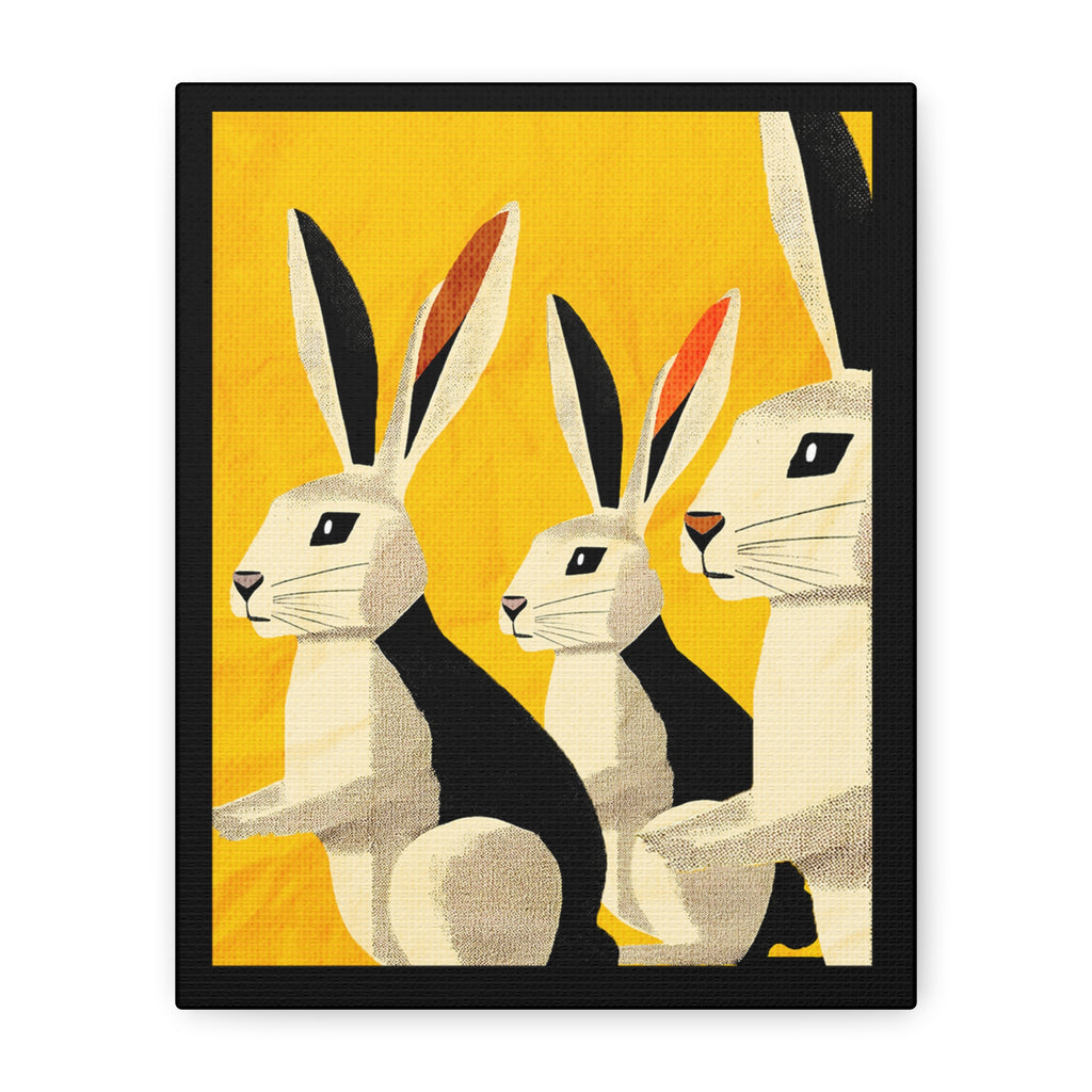 Three Little Rabbits Art Print - Matte Canvas, Stretched, 1.25"