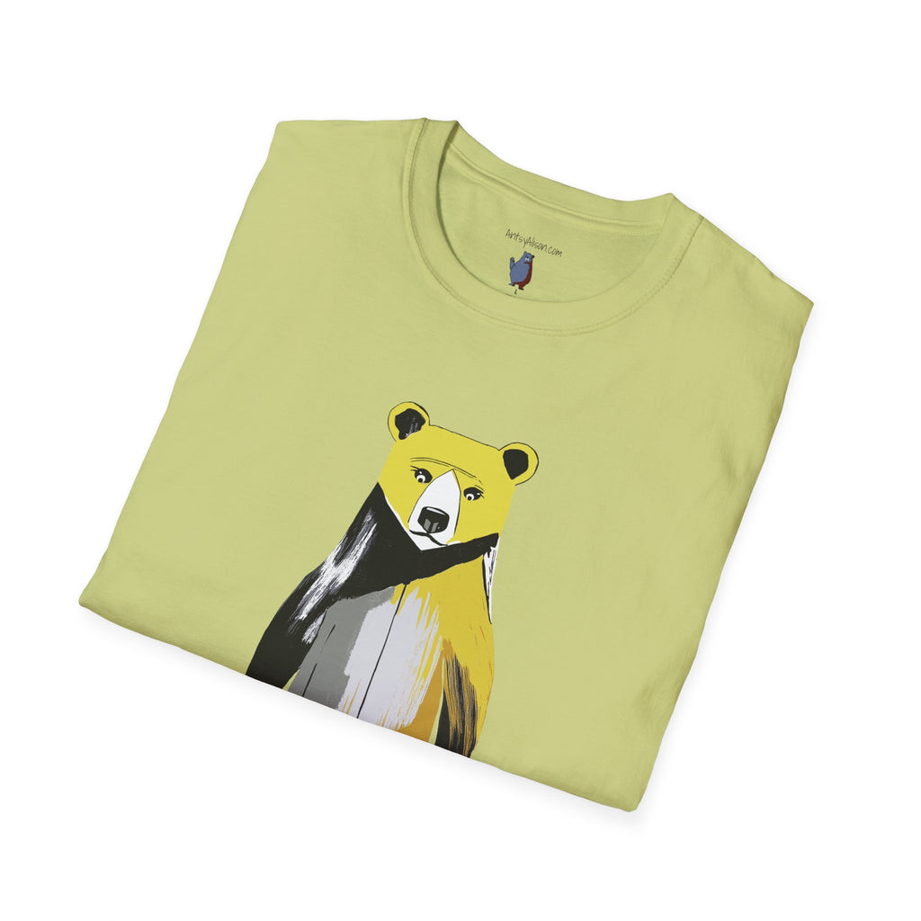The Painted Black Bear Graphic Art Tee - 100% Cotton T-Shirt